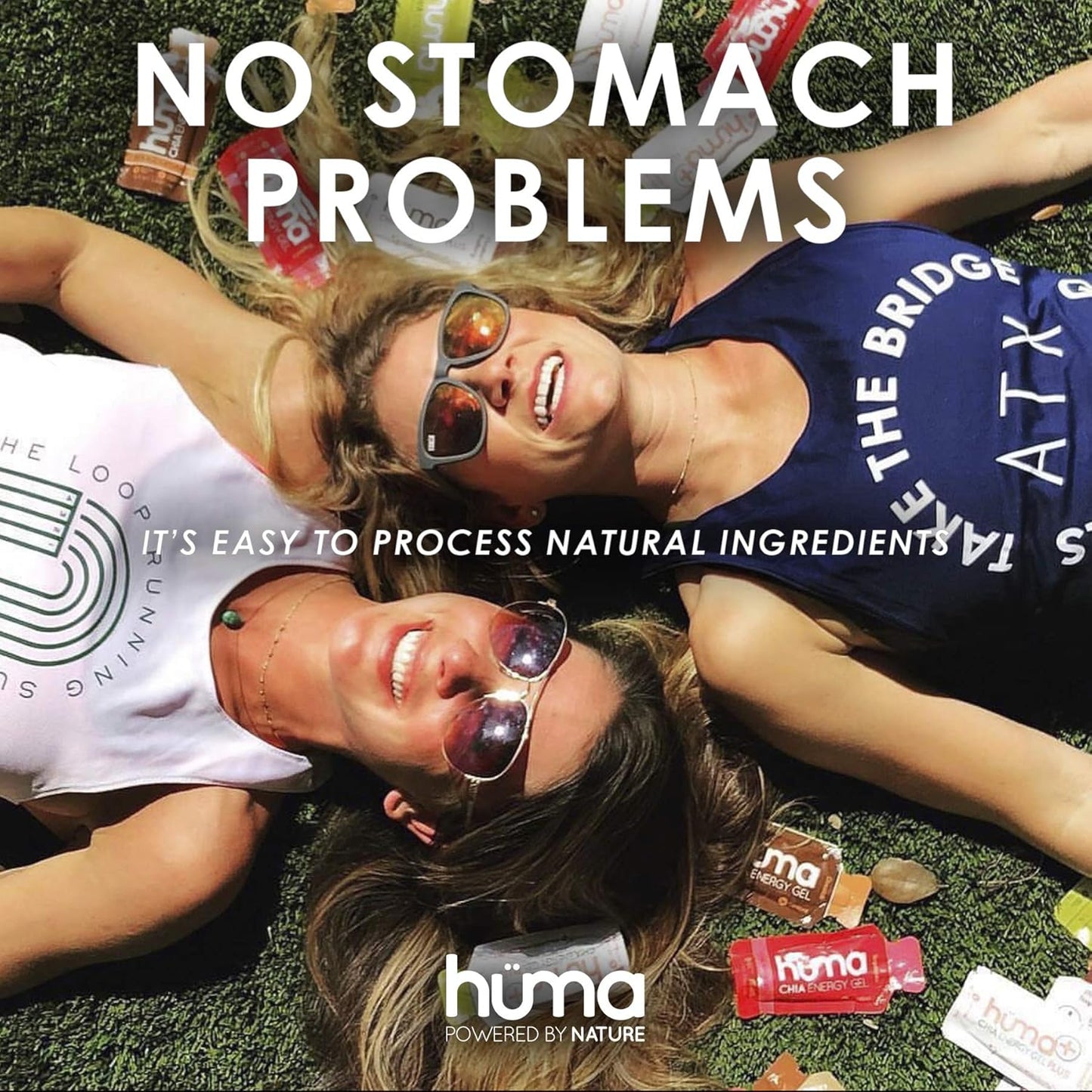 Huma Chia Energy Gel - Raspberries Flavor with 1x Caffeine - 24 Gels for Endurance Exercise - Sports Nutrition