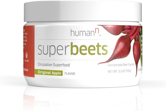 HumanN SuperBeets Beetroot Powder - Natural Nitric Oxide Support for Heart Health - Non-GMO Superfood Supplement - Original Apple Flavor, 30 Servings