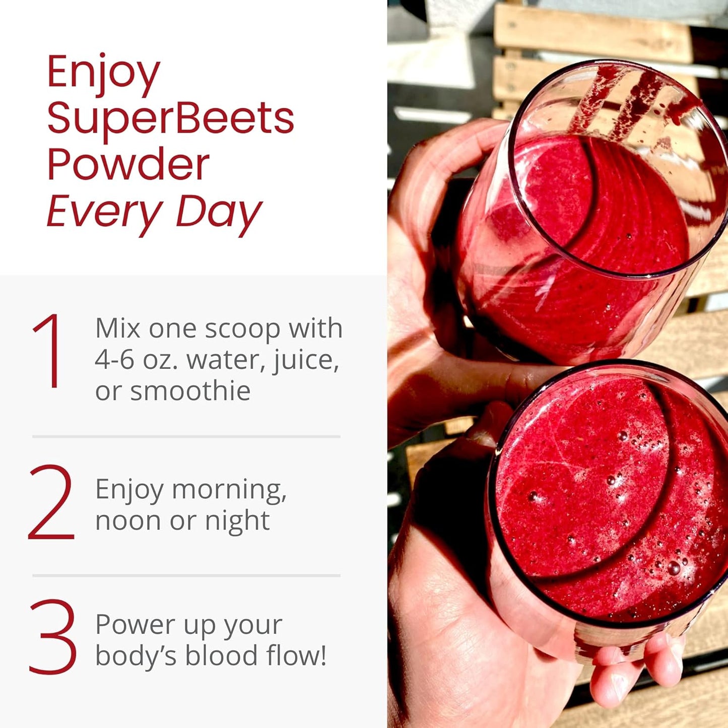 HumanN SuperBeets Beetroot Powder - Natural Nitric Oxide Support for Heart Health - Non-GMO Superfood Supplement - Original Apple Flavor, 30 Servings