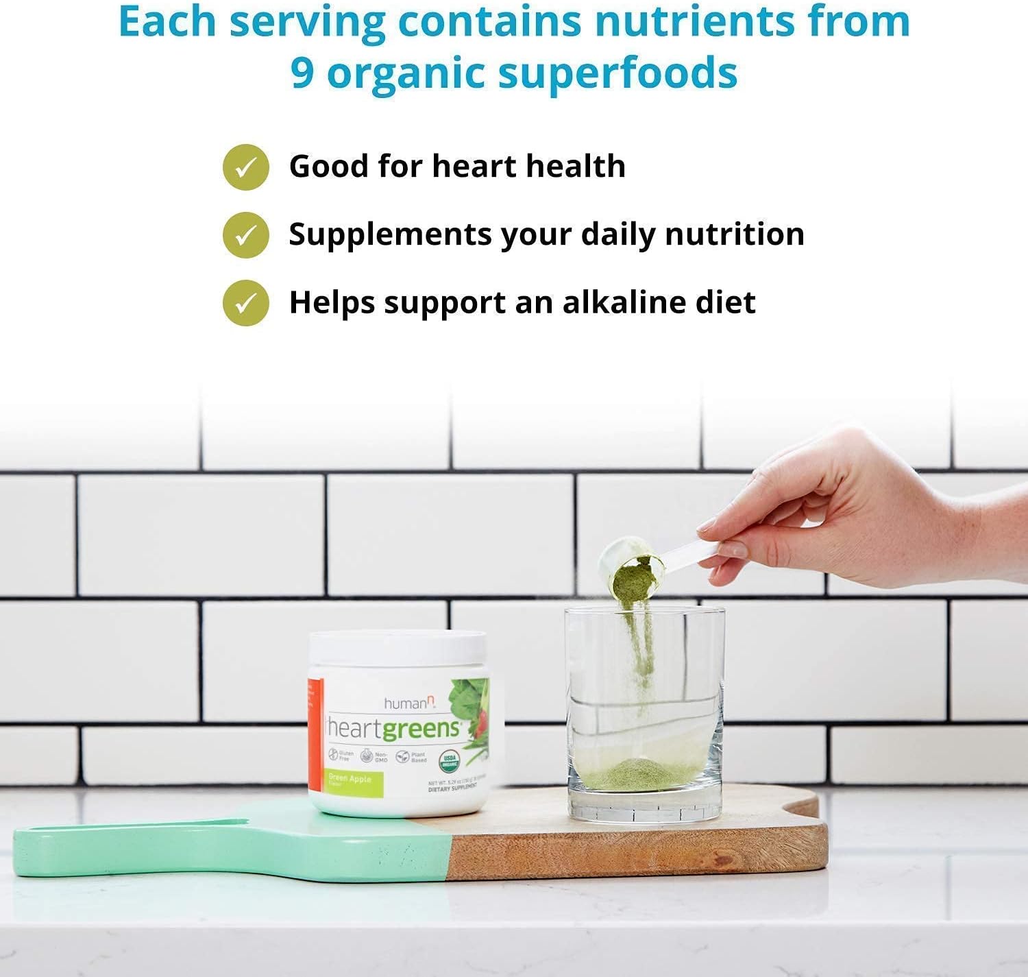 HumanN Superfood Heart Support Bundle - SuperBeets Original Apple Flavor & HeartGreens Powder for Cardiovascular Health