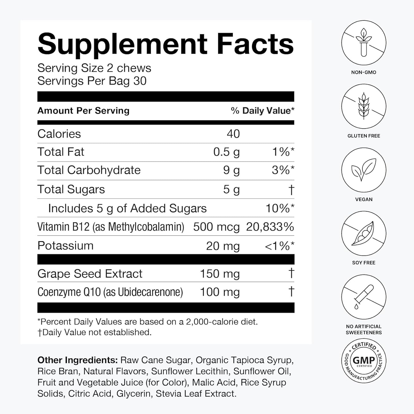 humanN SuperGrapes Memory and Focus Chews - Support Cognitive Function and Concentration with Delicious Chews