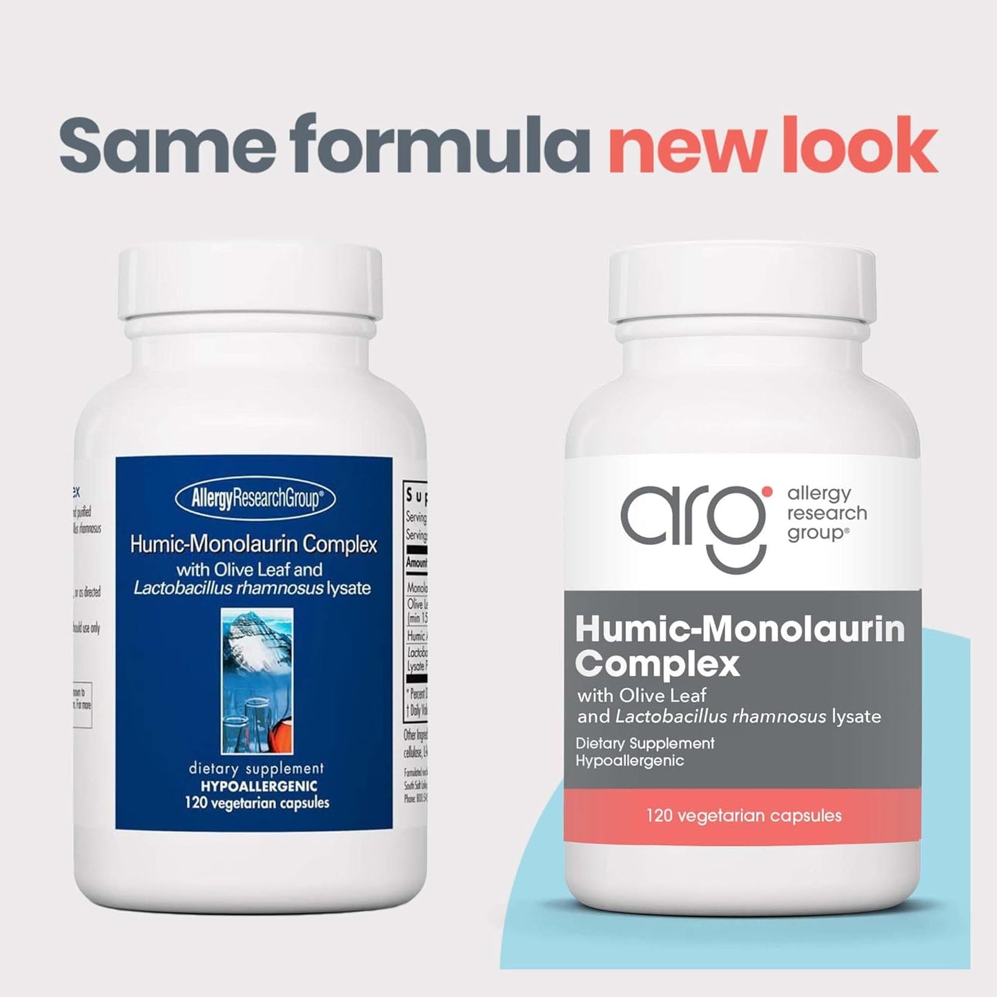 Humic-Monolaurin Complex by Allergy Research Group - Immune Support Supplement with Humic Acid, Olive Leaf, Vegetarian Capsules - 120 Count