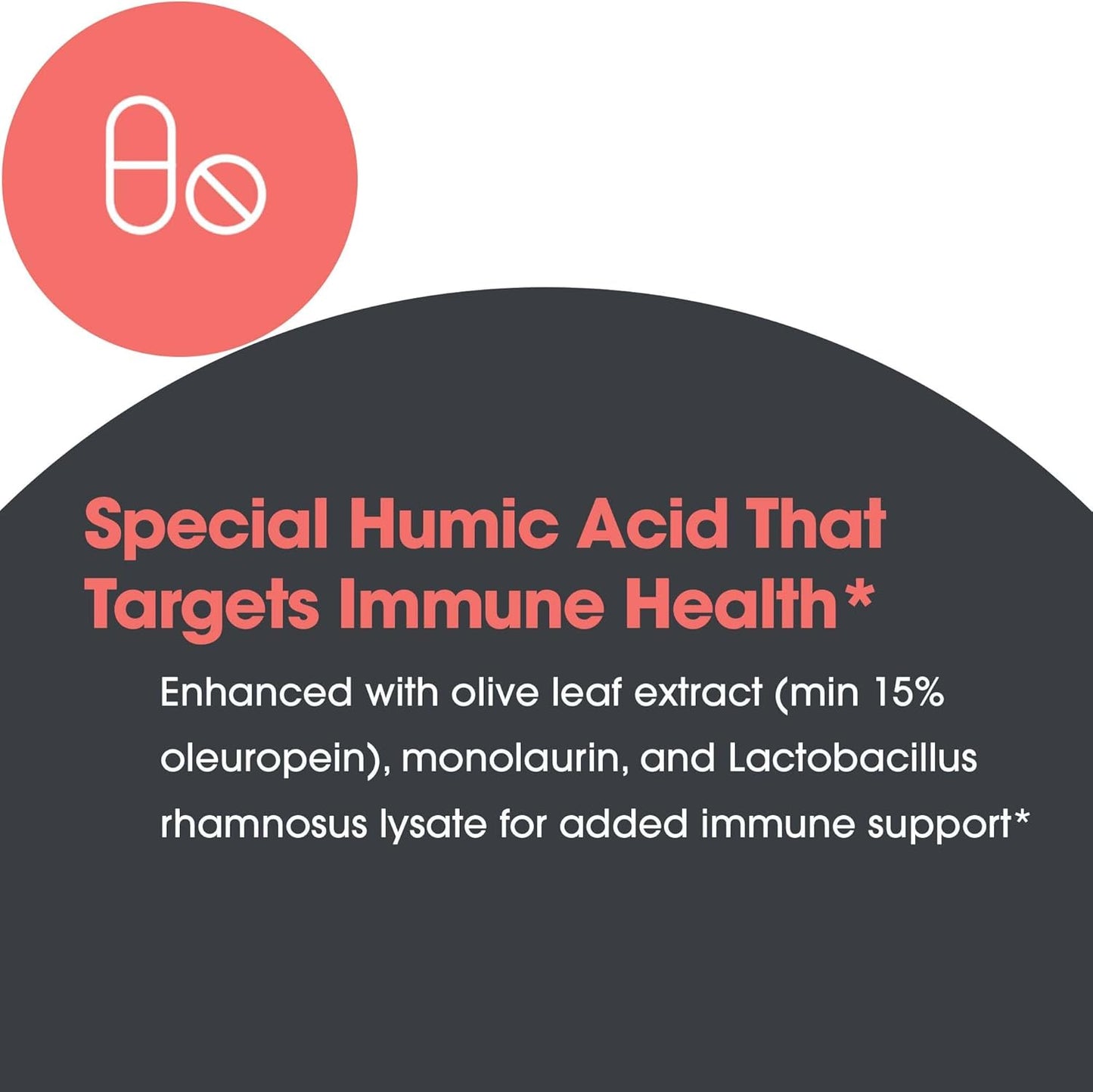 Humic-Monolaurin Complex by Allergy Research Group - Immune Support Supplement with Humic Acid, Olive Leaf, Vegetarian Capsules - 120 Count