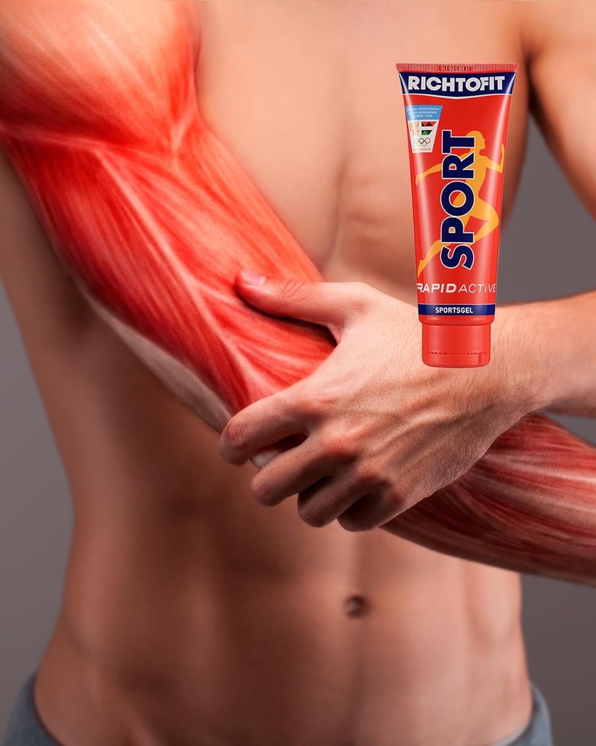 Hungarian-Made RICHTOFIT Rapid Active Sports Gel for Athletes - Fast Muscle Relief Pre & Post Workout, Herbal Infused, Quick Absorption Formula