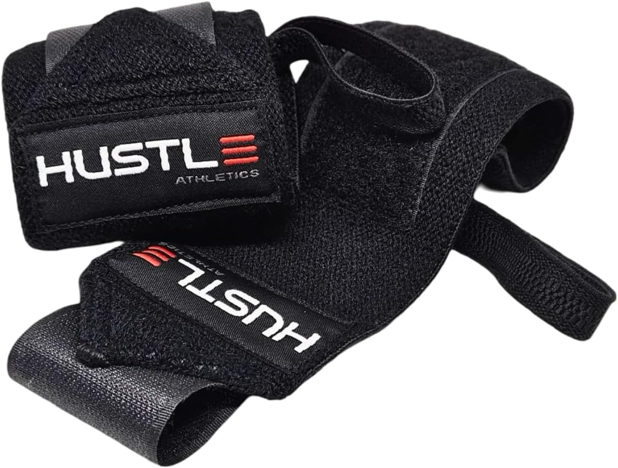 Hustle Athletics Wrist Wraps - USPA Approved Gym Straps for Weightlifting & Powerlifting Support