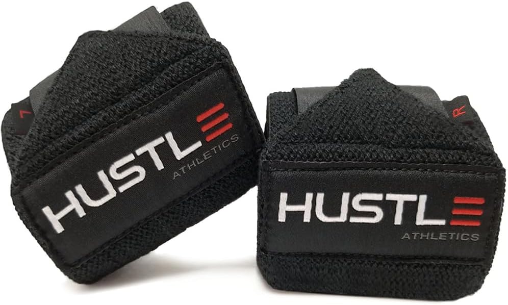 Hustle Athletics Wrist Wraps - USPA Approved Gym Straps for Weightlifting & Powerlifting Support