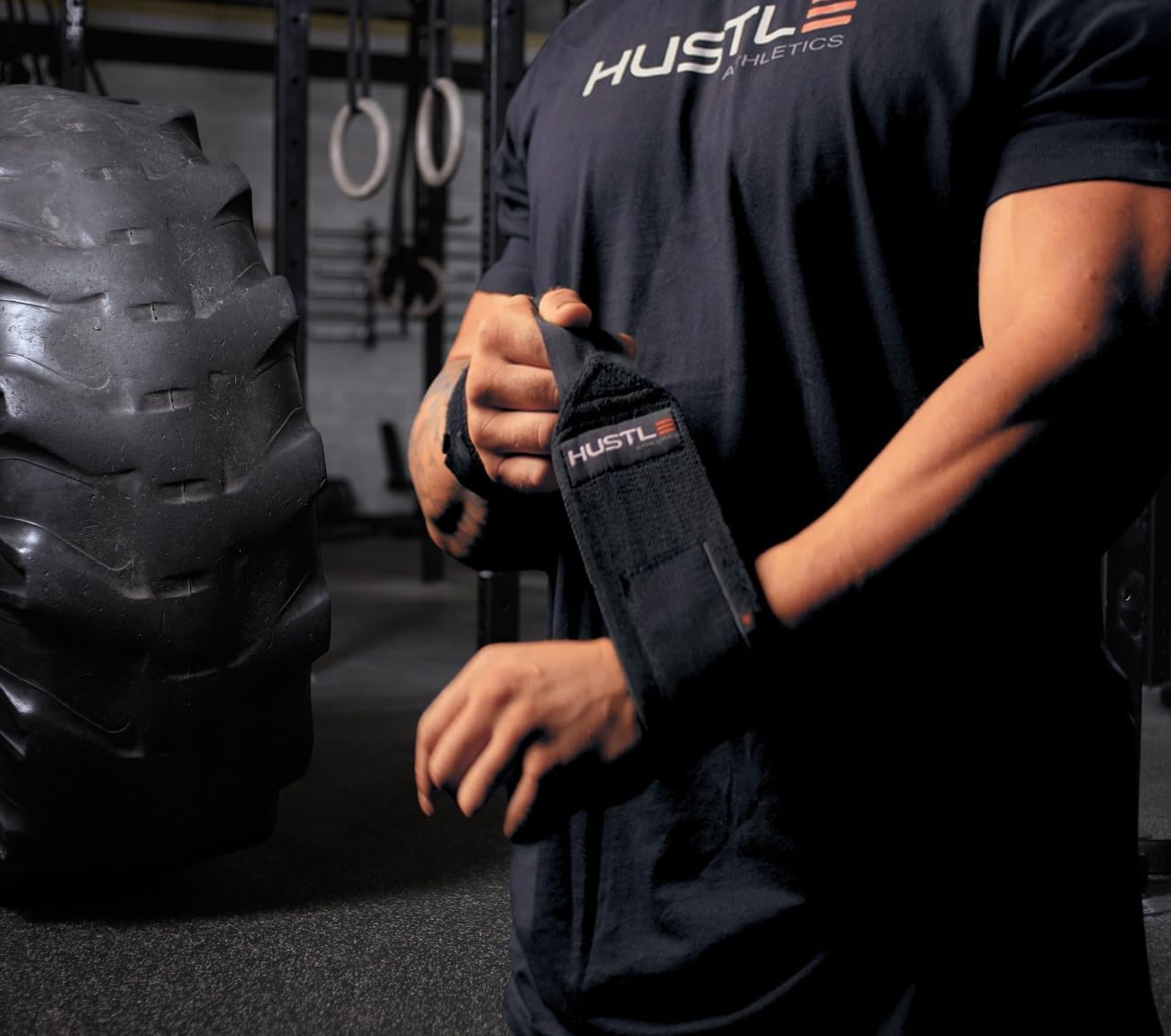 Hustle Athletics Wrist Wraps - USPA Approved Gym Straps for Weightlifting & Powerlifting Support