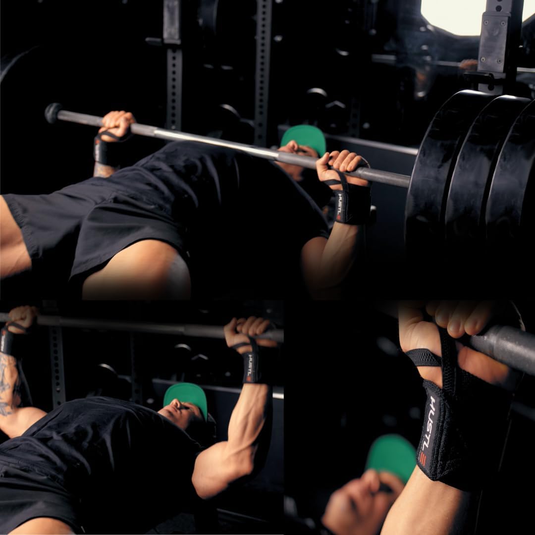 Hustle Athletics Wrist Wraps - USPA Approved Gym Straps for Weightlifting & Powerlifting Support