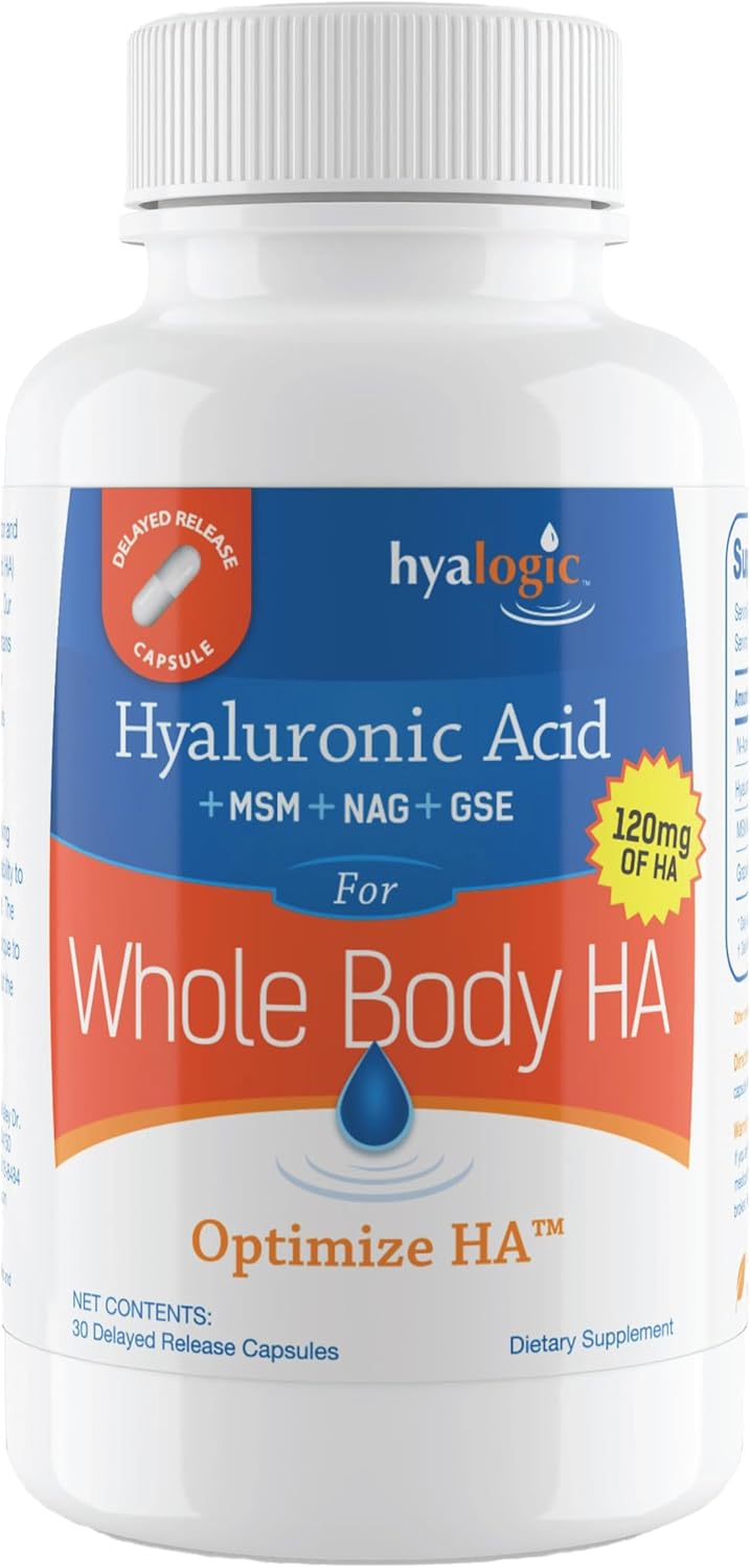 Hyaluronic Acid Combo Formula Capsules with Glucosamine MSM - Supports Healthy Joints, Eyes, Skin - Promotes Overall Body Health - Non-GMO - 30 Count