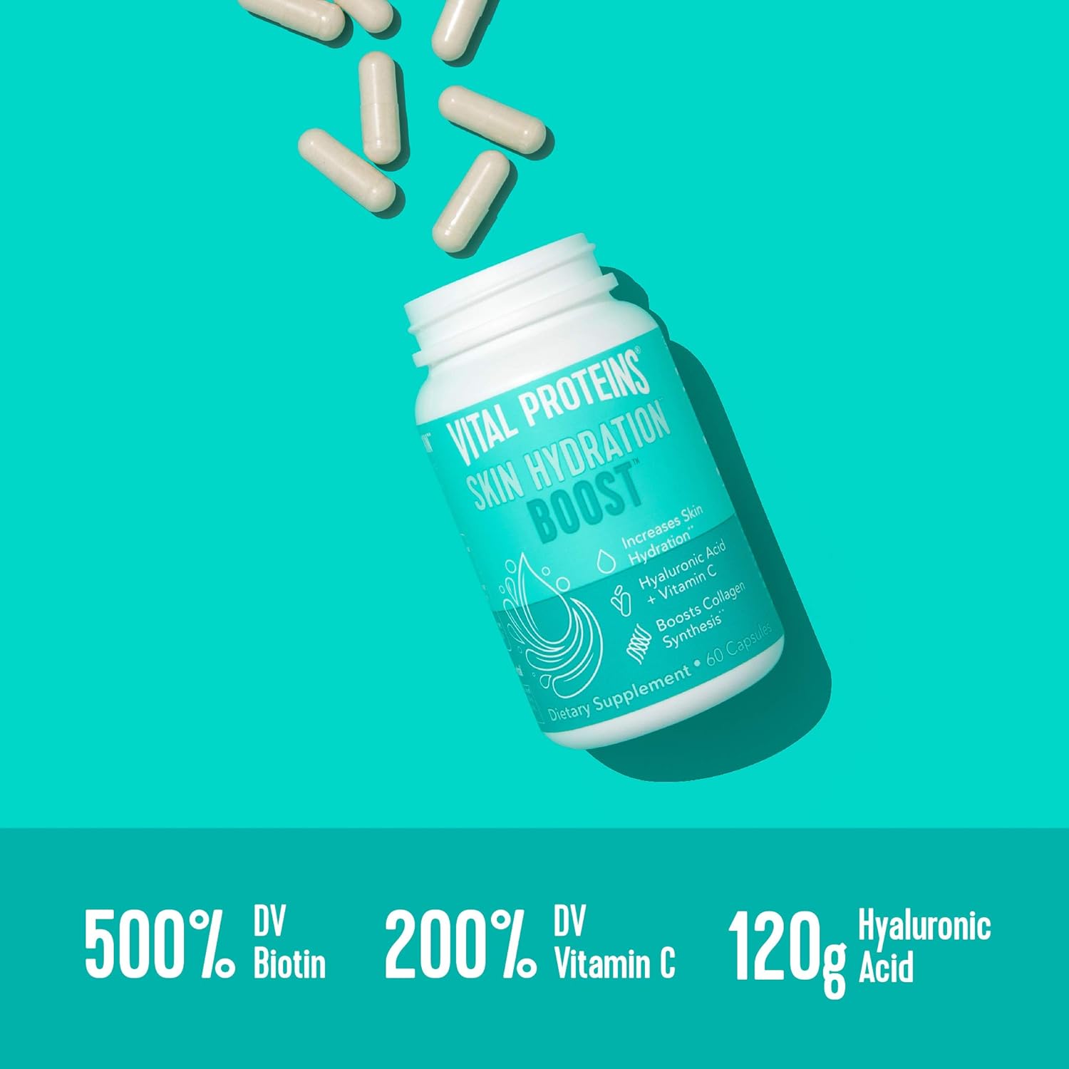 Hyaluronic Acid Supplement with Biotin and Vitamin C - 60 Capsules by Vital Proteins