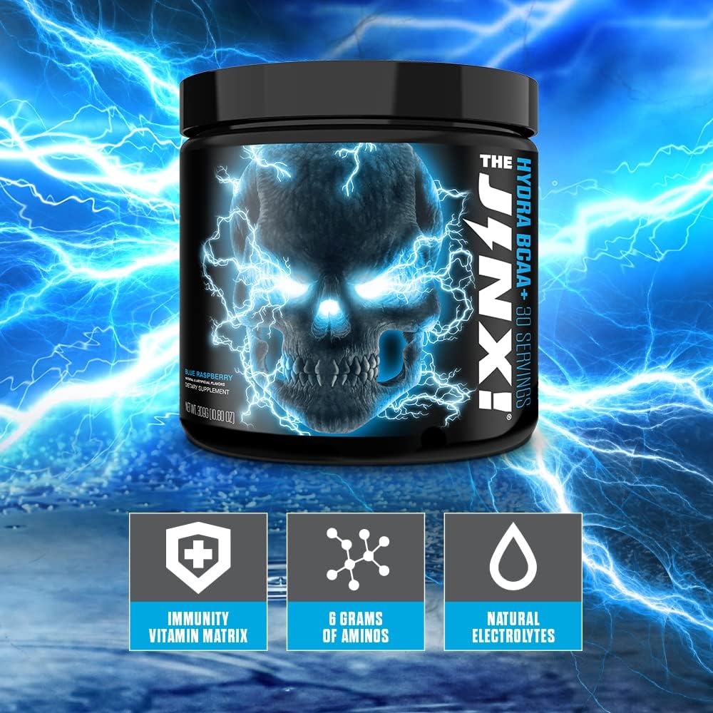 Hydra BCAA+ Post Workout Recovery Drink - Blue Raspberry Flavor - 30 Servings for Men & Women by JNX SPORTS