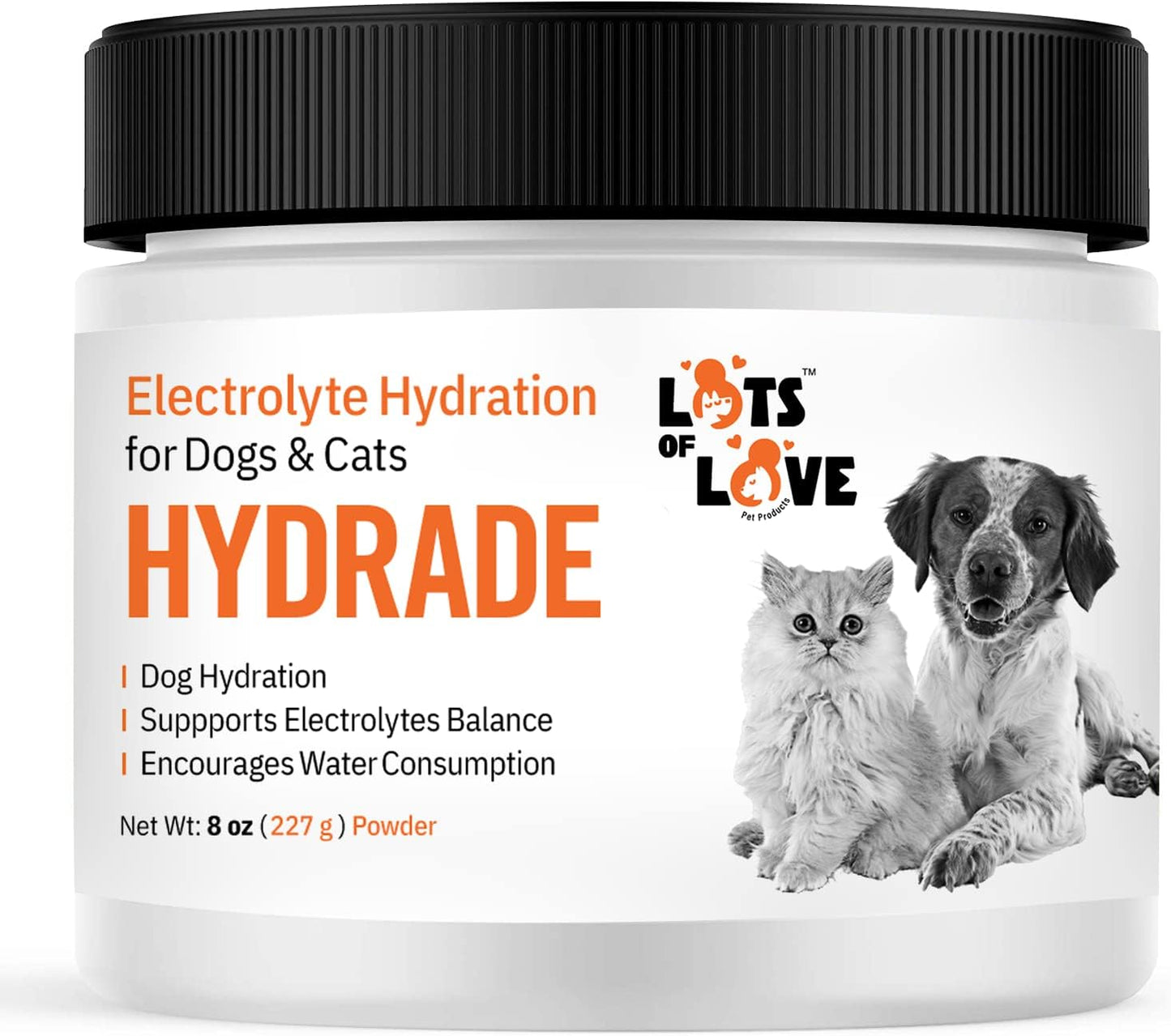 HydrADE Powder: Electrolytes for Pet Dehydration - Hydration Supplement for Dogs & Cats - 8 Oz
