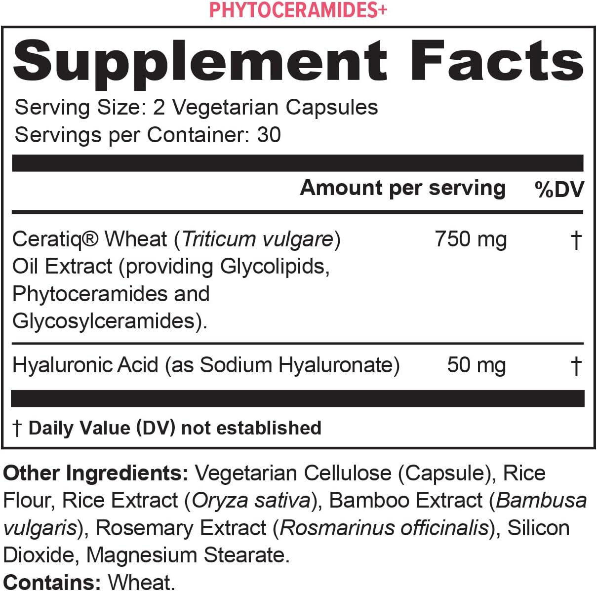 Hydrating Anti Aging Phytoceramides Supplement with Hyaluronic Acid - Skin Barrier Repair for Women - 700mg Ceramides - Vitauthority