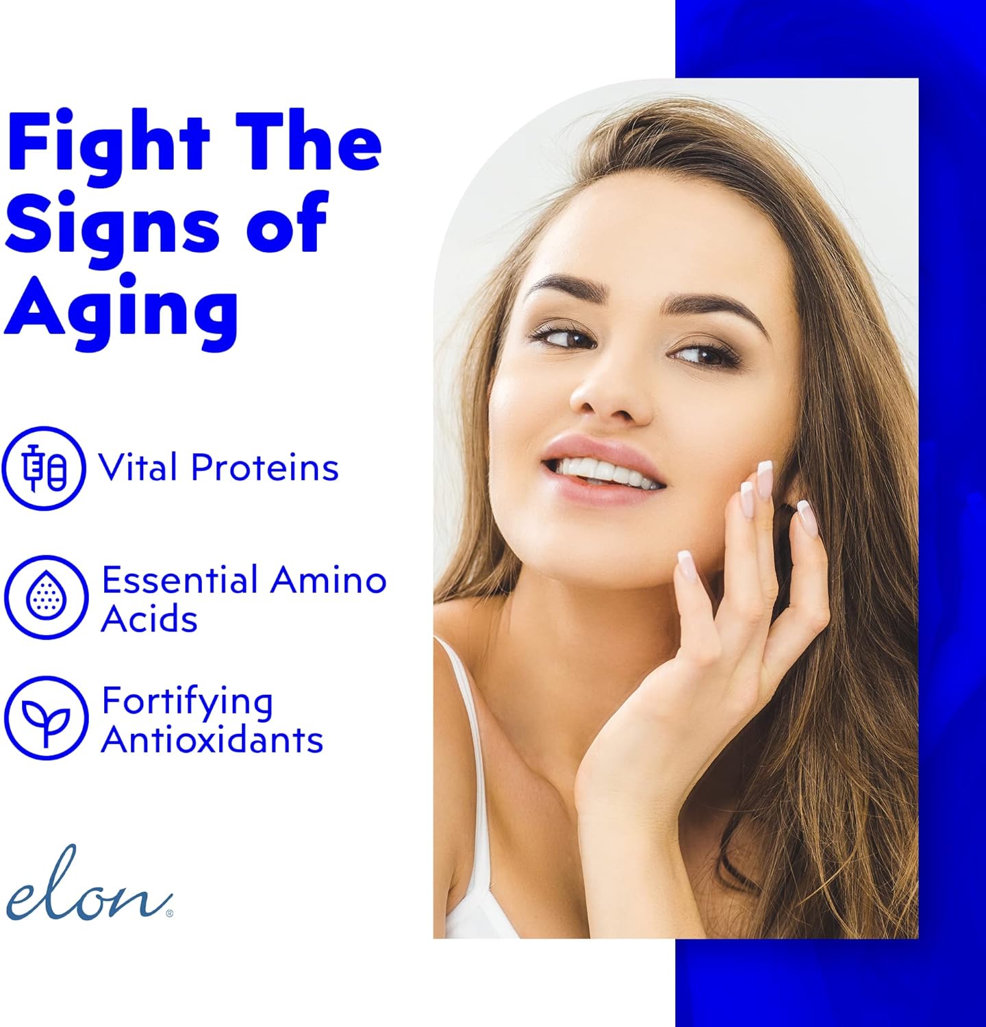 Hydrating Anti-Aging Supplement with Collagen, Hyaluronic Acid, Grape Seed Extract, Antioxidants for Vibrant Skin - 90 Capsules
