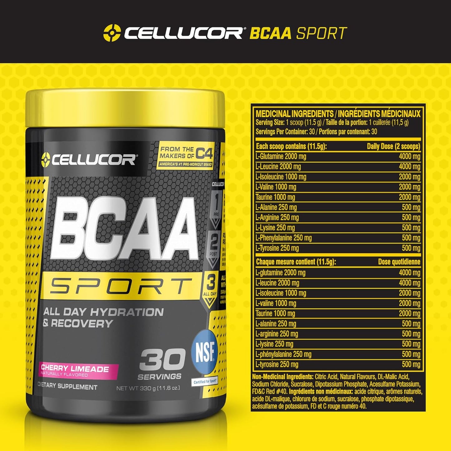 Hydrating Cherry Limeade BCAA Powder for Recovery & Sports Performance