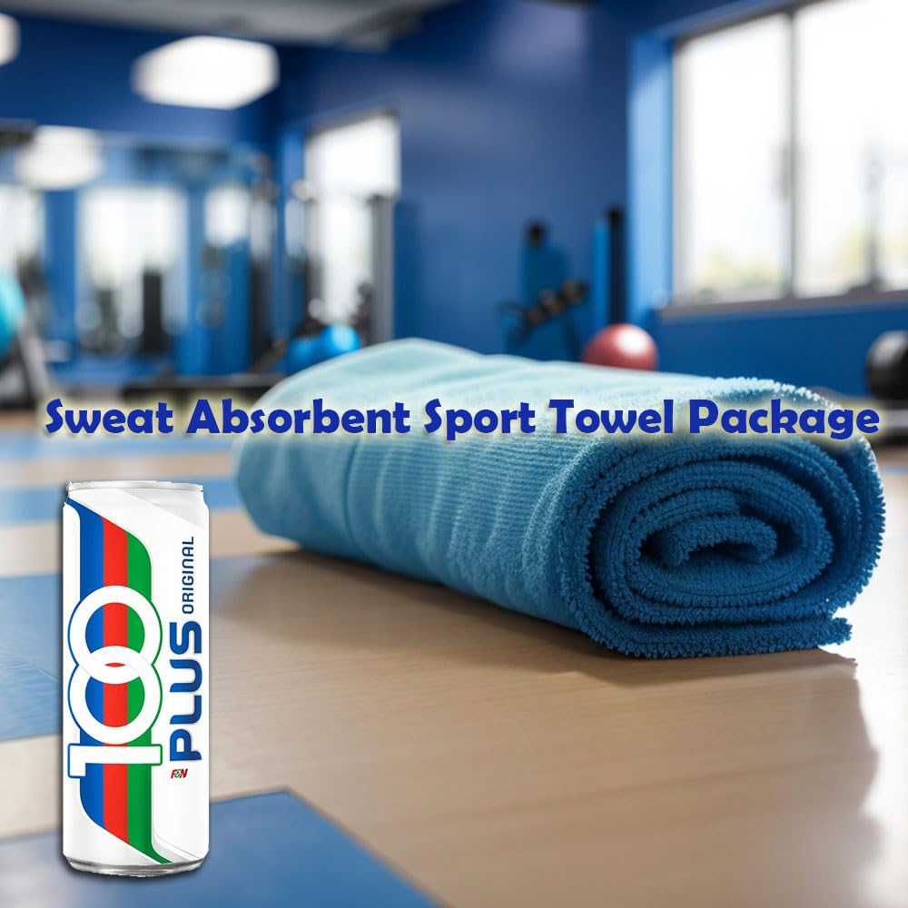 Hydration Bundle: 12 Cans of 100 PLUS Isotonic Sports Drinks with Maksuri Gym Towel Set