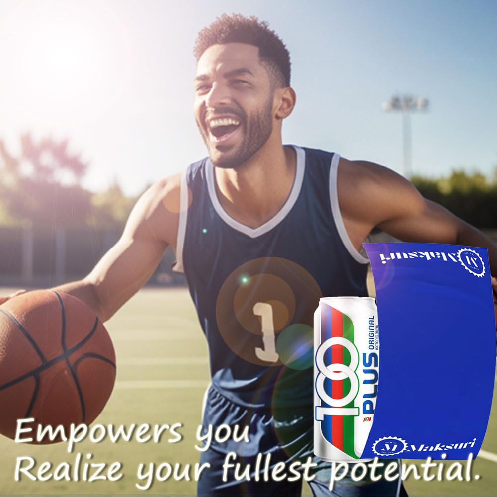 Hydration Bundle: 12 Cans of 100 PLUS Isotonic Sports Drinks with Maksuri Gym Towel Set