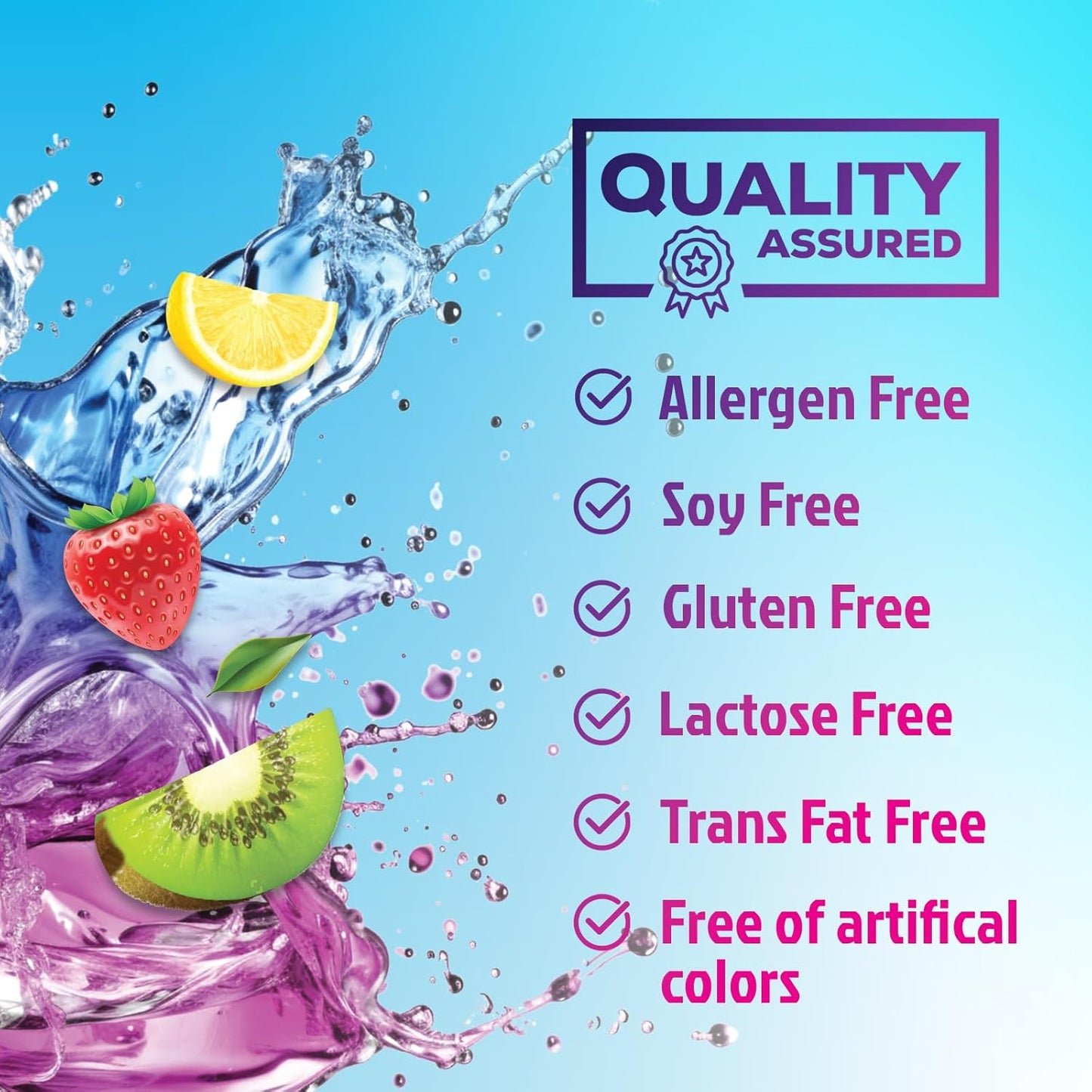 Hydration Powder Mix with 6 Electrolytes, Minerals, Zero Sugar - Keto, Vegan, Non-GMO Electrolyte Drink - 60 Servings
