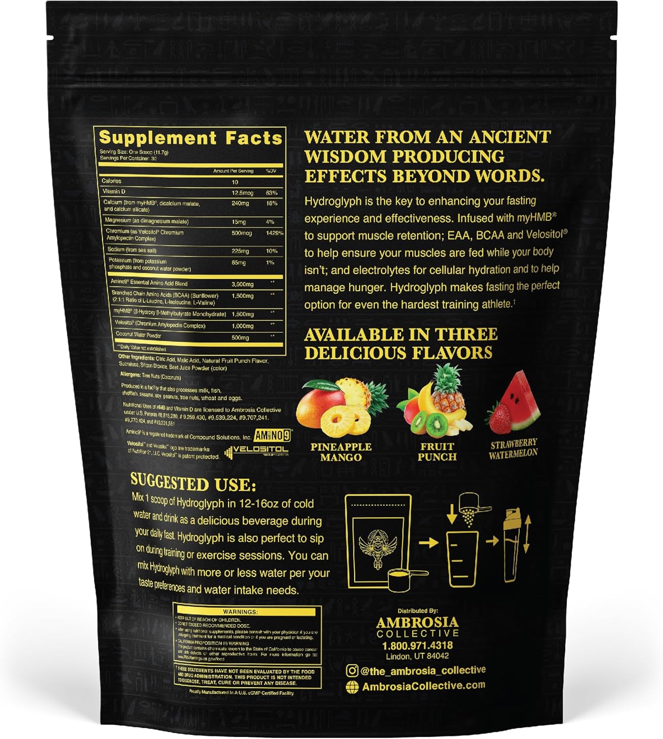 Hydration Powder with BCAA, EAA, and Electrolytes for Lean Muscle Support - Fruit Punch Flavor, 0g Sugar