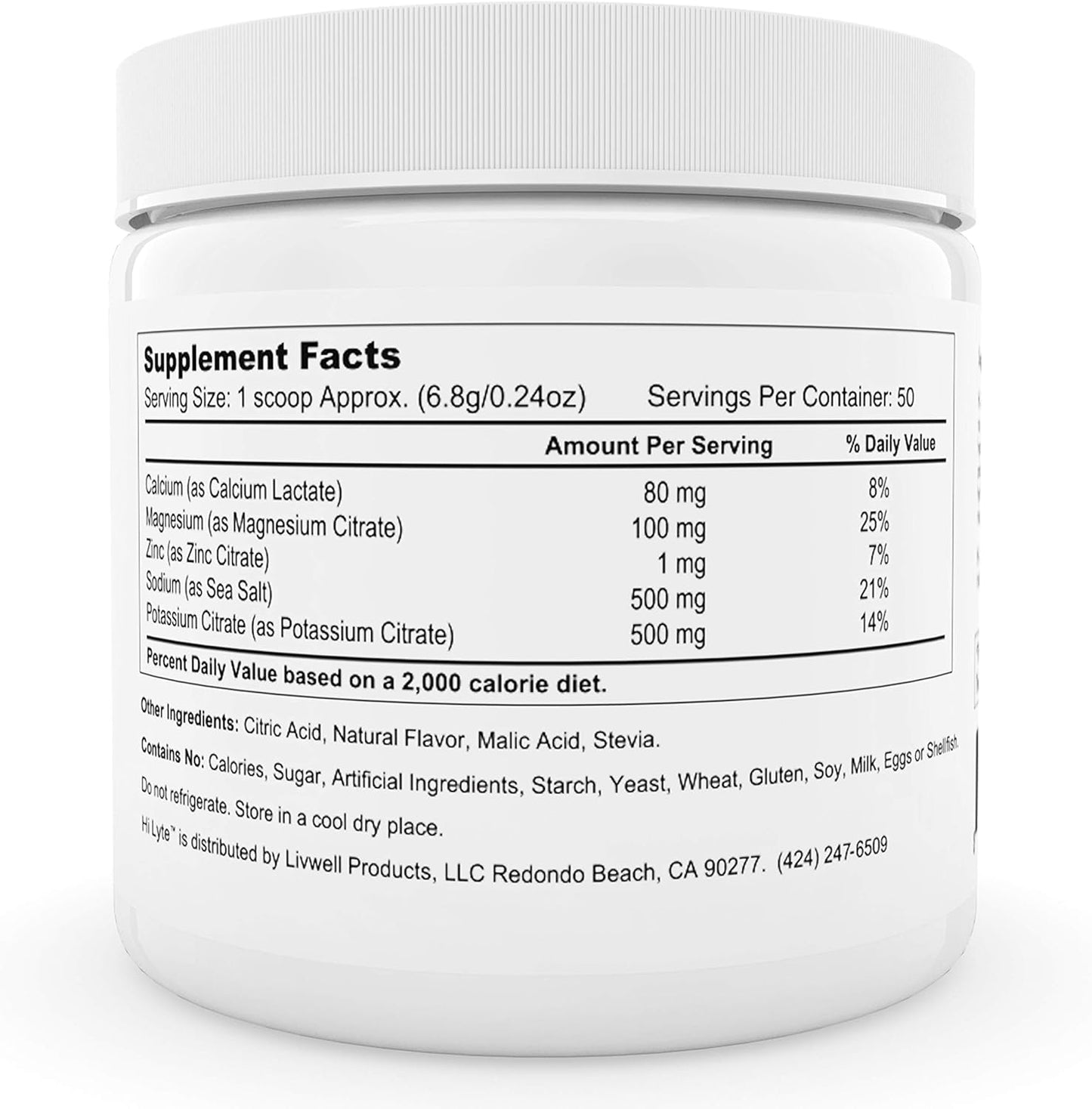 Hydration & Stamina Booster Electrolyte Powder with Potassium & Sodium | No Sugar, Carbs, or Artificial Ingredients | Citrus Salt Flavor | 50 Servings