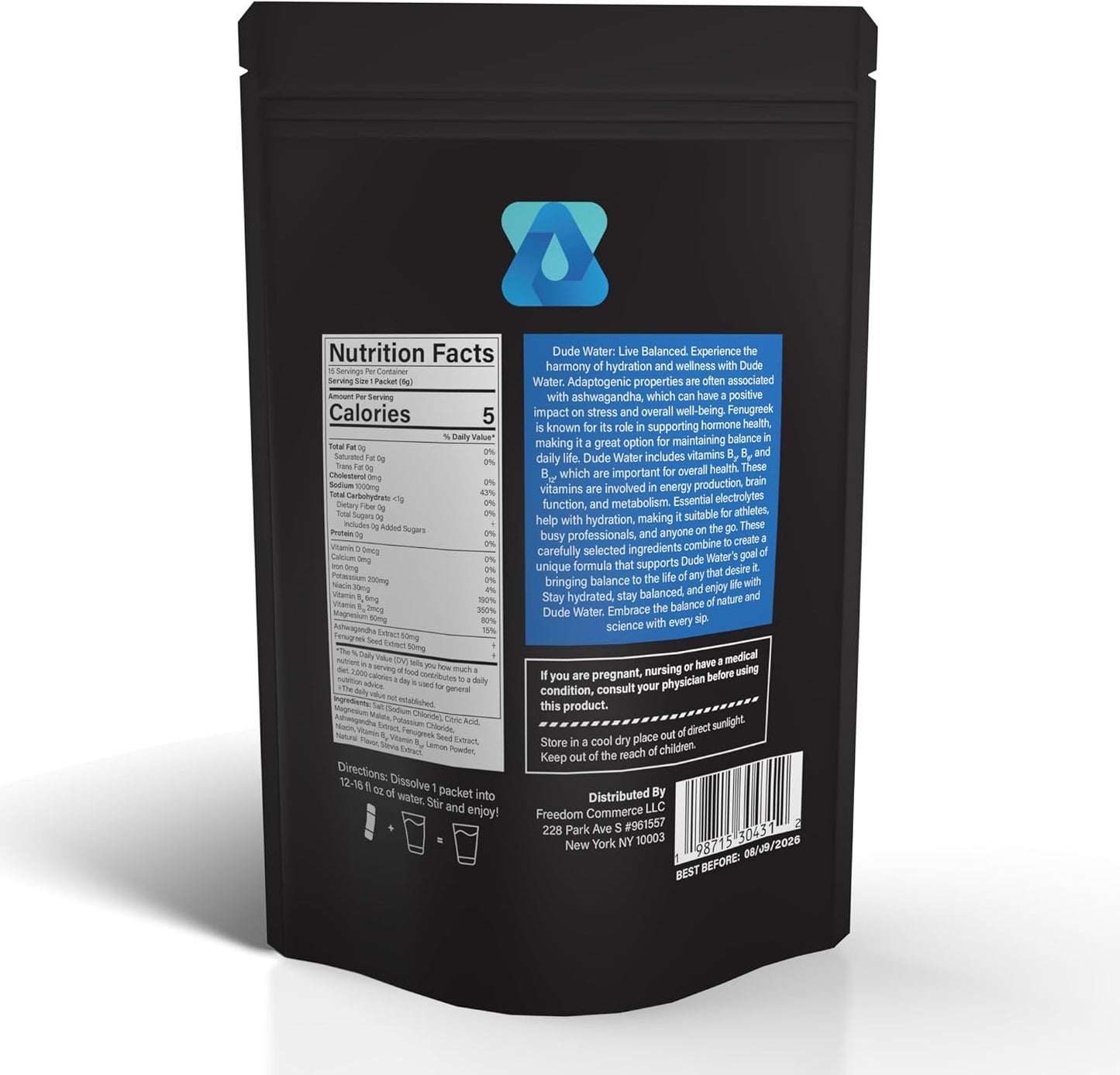 Hydration Supplement Mix with Electrolytes, Ashwagandha, Fenugreek, and Vitamins - Boosts Energy, Hormone Health, and Recovery