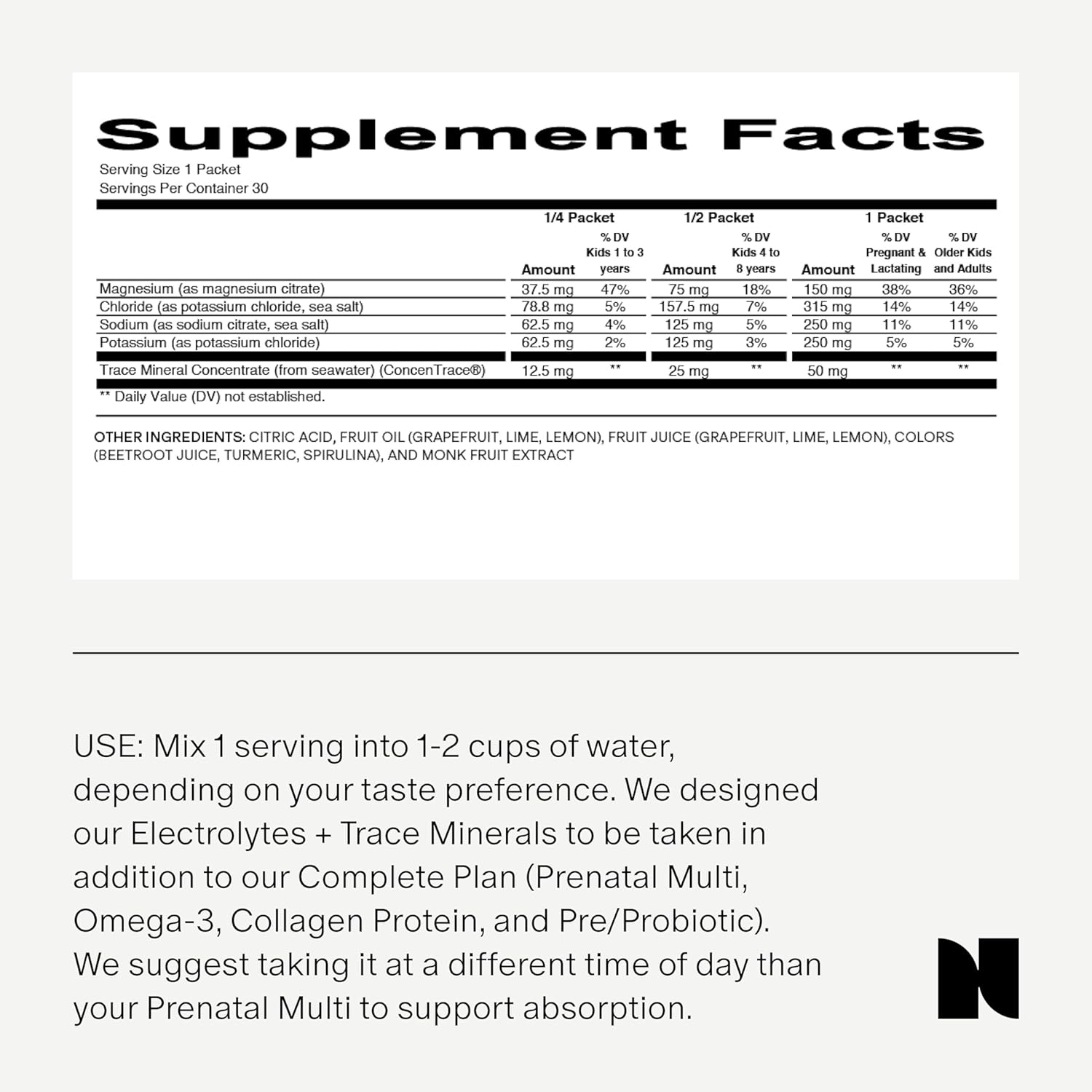 Hydration Support Packets with Electrolytes & Trace Minerals for Pregnancy & Lactation - 30 Sweetened Fruit Variety Pack