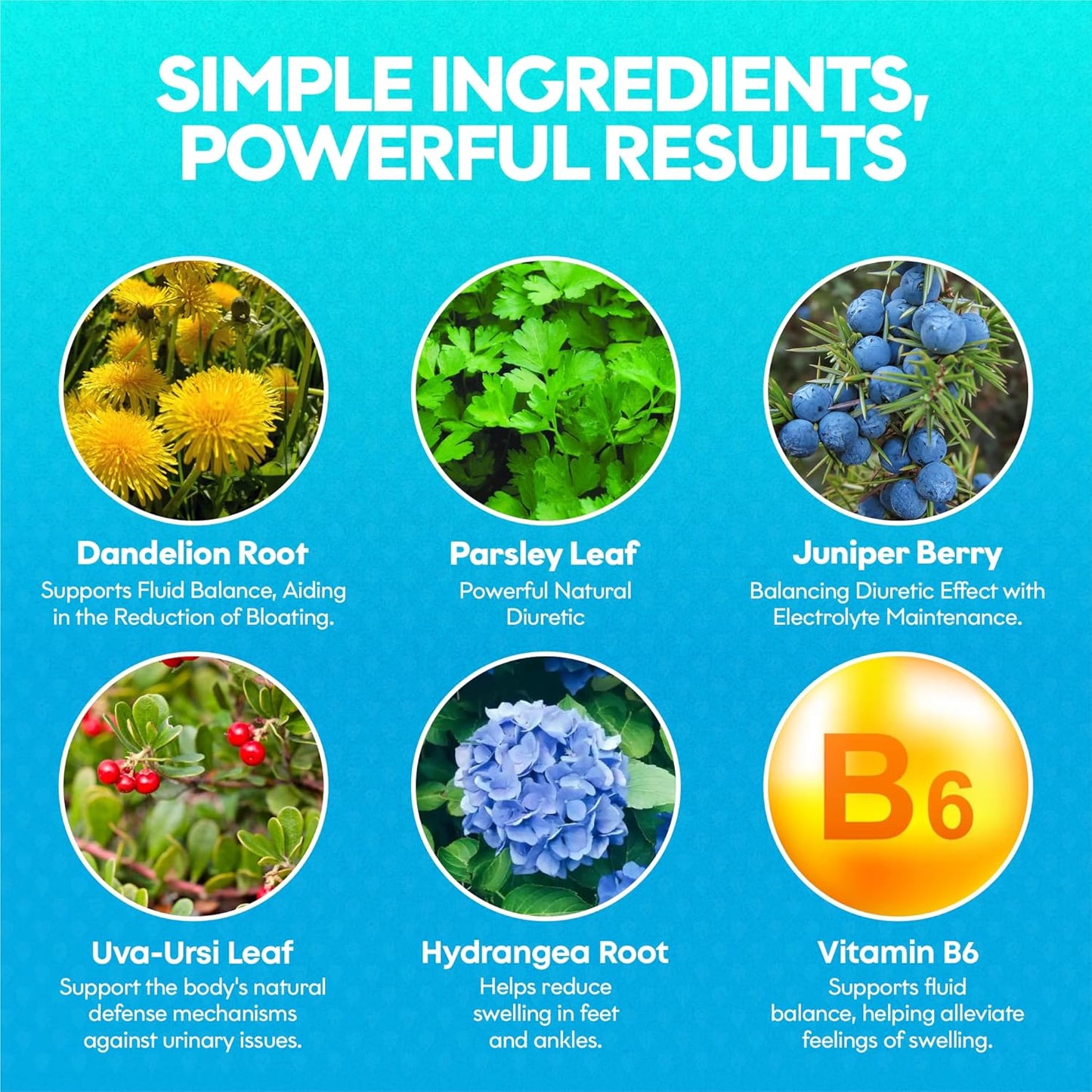 Hydravert Botanic Boost Water Pills for Swollen Legs & Feet - Natural Diuretic Blend Reduces Water Retention & Swelling