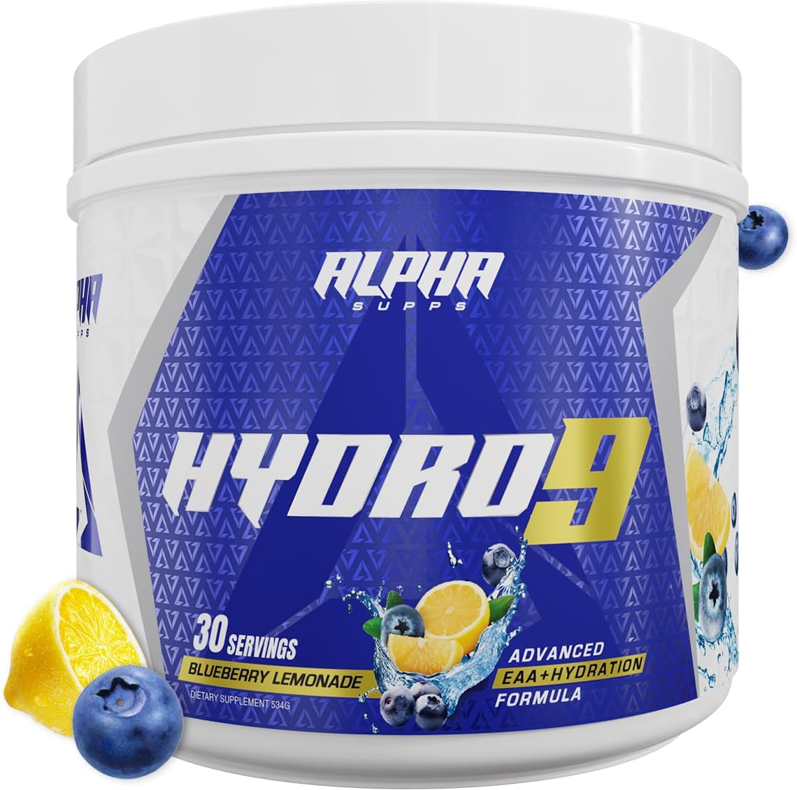 Hydro 9 Aminos Blueberry Lemonade: Essential Amino Acids & Electrolytes Powder with BCAAs - 30 Servings