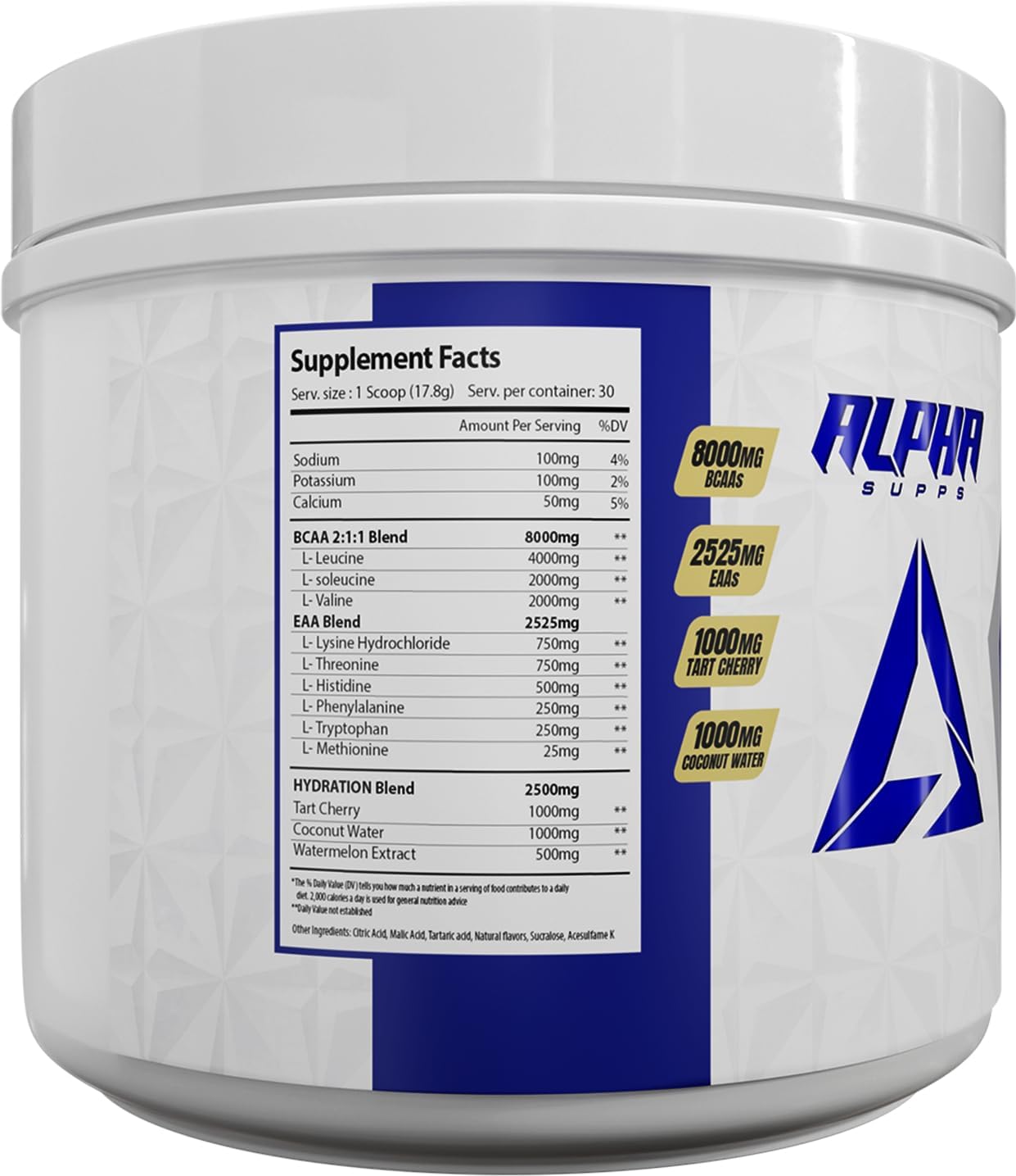 Hydro 9 Aminos Blueberry Lemonade: Essential Amino Acids & Electrolytes Powder with BCAAs - 30 Servings