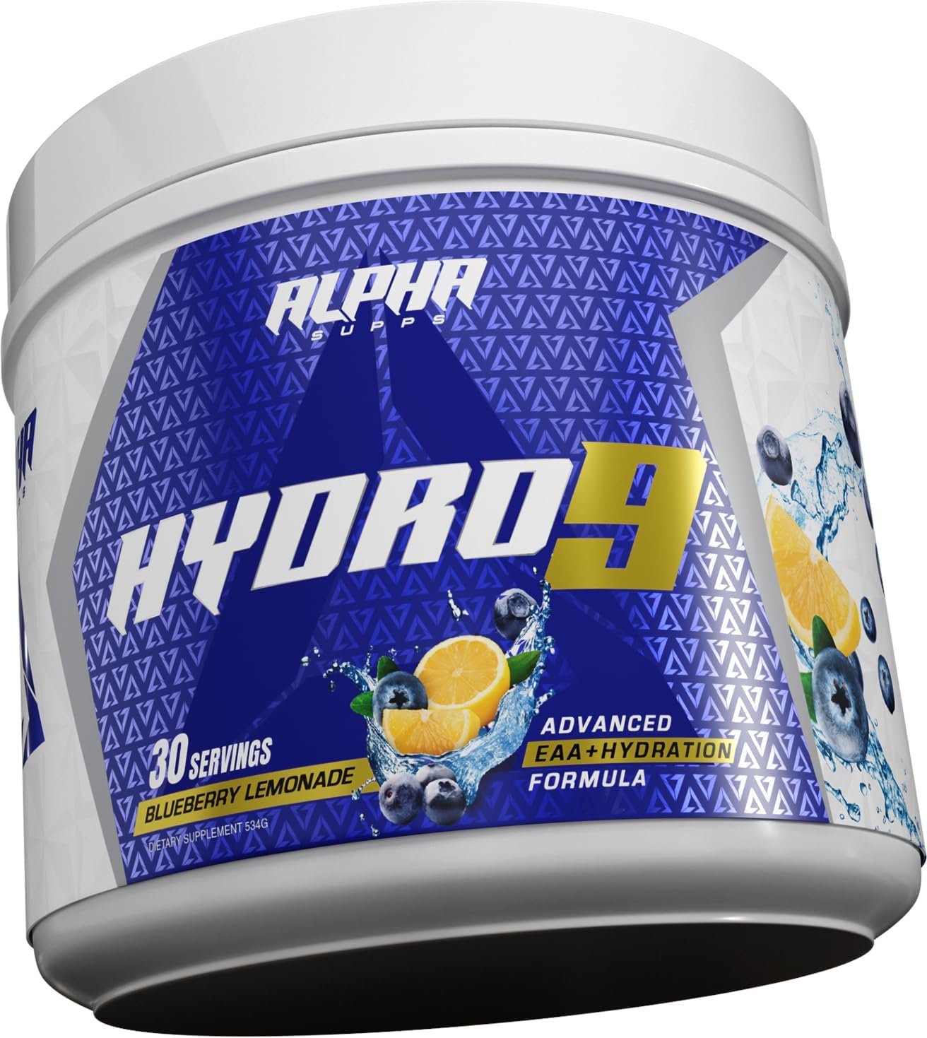 Hydro 9 Aminos Blueberry Lemonade: Essential Amino Acids & Electrolytes Powder with BCAAs - 30 Servings