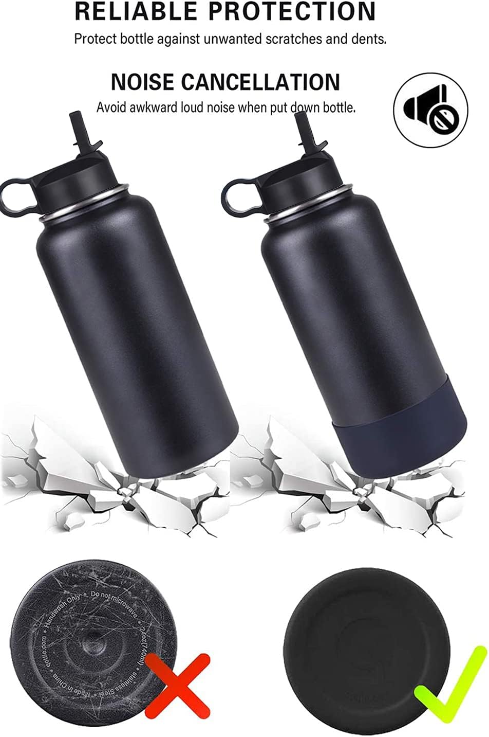 Hydro Flask Wide Mouth Straw Lid and Boot Set for Insulated Water Bottles