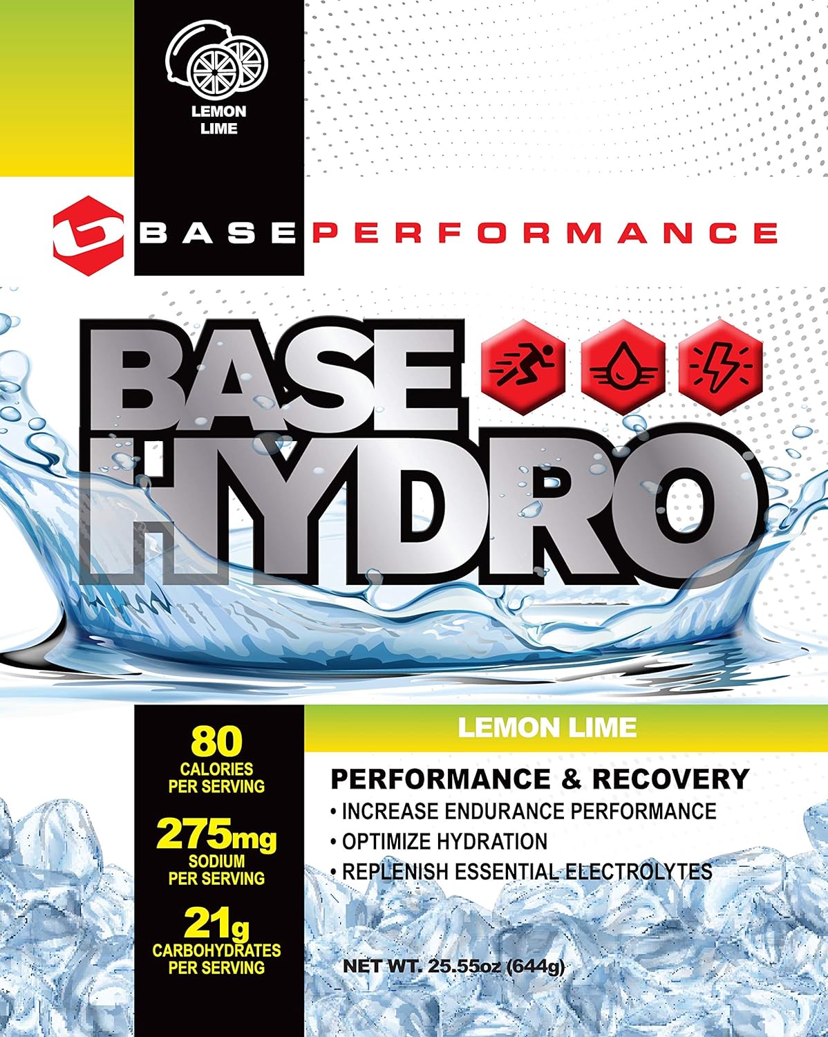 Hydro Lemon Lime Energy Drink Mix - 28 Servings, Eco-Friendly Packaging, Dextrose, Fructose, Maltodextrin & Electrolytes