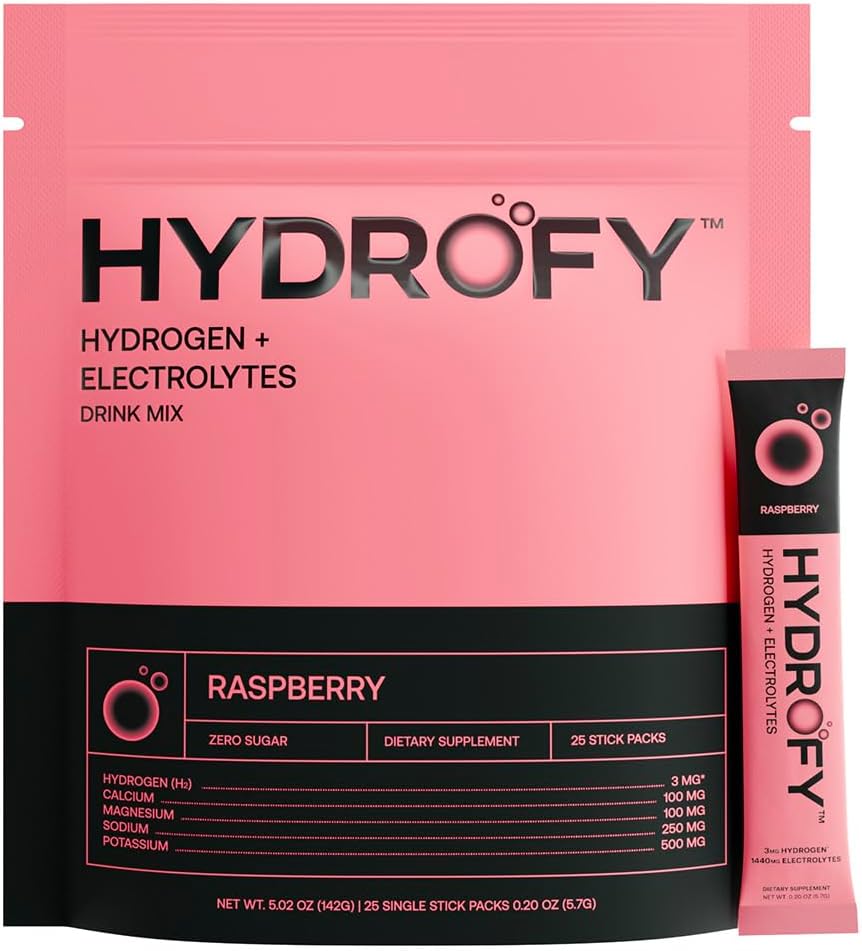 Hydrogen Water & Electrolytes Drink Mix Bundle - Raspberry Lemon Lime Flavor, 50 Servings - Enhanced Hydration with H2, Sodium, Potassium, Magnesium, Calcium & Minerals