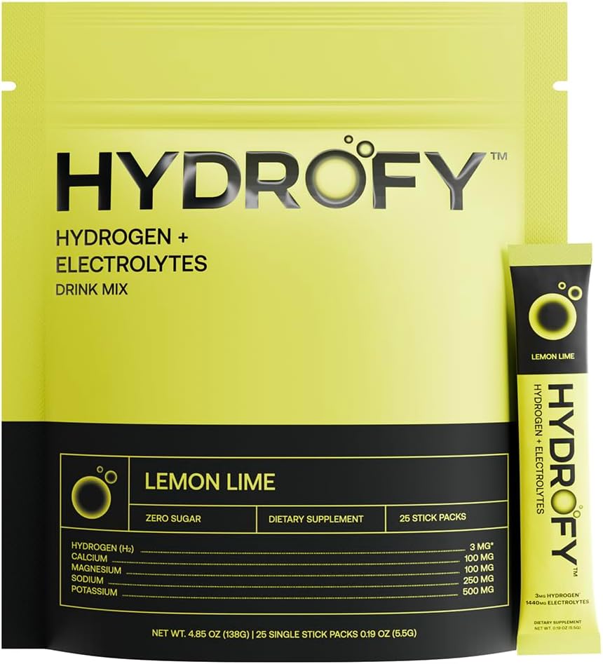 Hydrogen Water & Electrolytes Drink Mix Bundle - Raspberry Lemon Lime Flavor, 50 Servings - Enhanced Hydration with H2, Sodium, Potassium, Magnesium, Calcium & Minerals