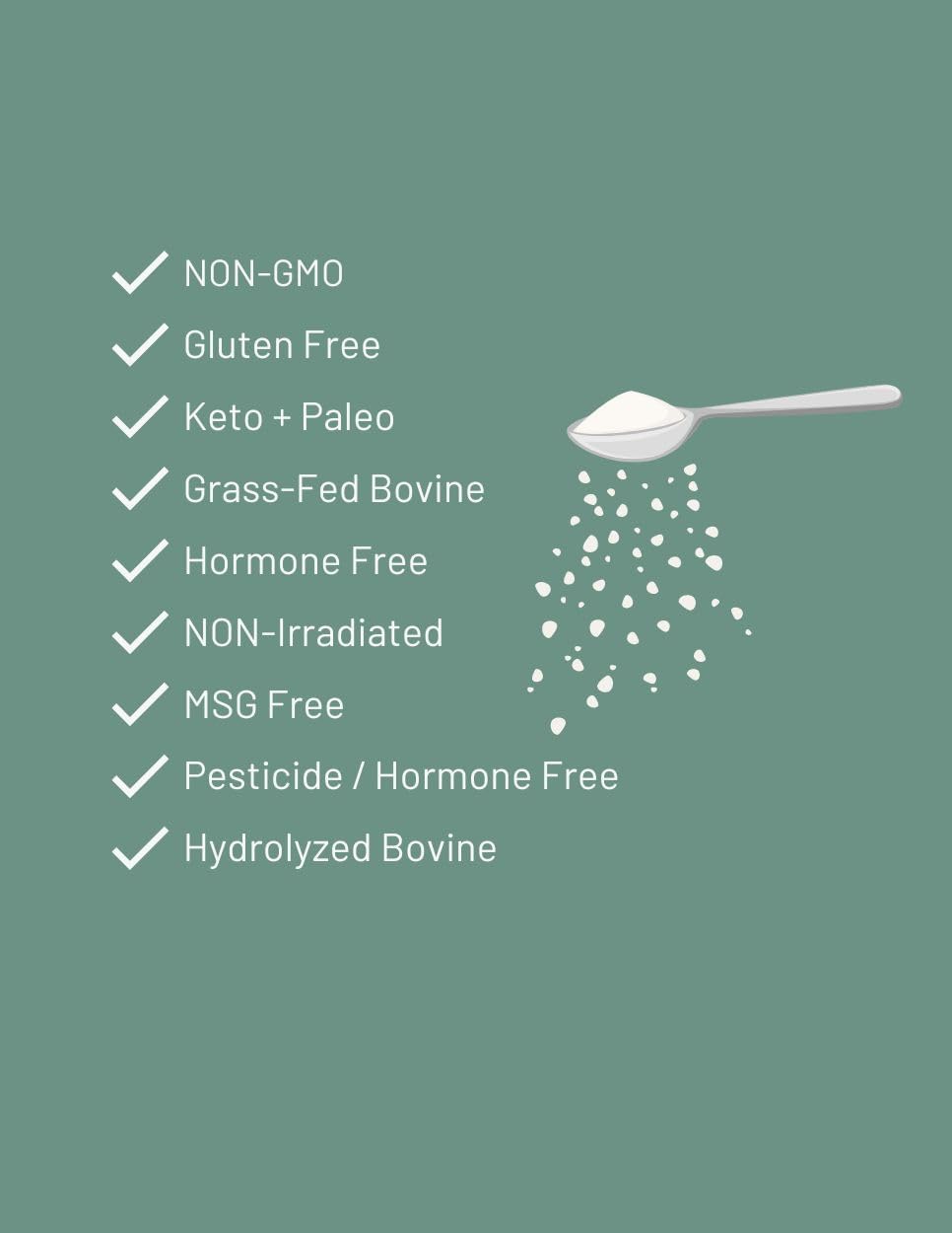 Hydrolyzed Bovine Collagen Powder, 1 lb Bag - Unflavored, 12g Protein, Type I & III, Keto/Paleo Friendly - Grass-fed Beef from Daly Dose
