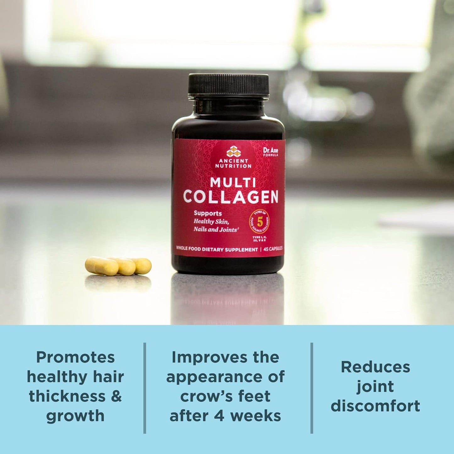 Hydrolyzed Collagen Capsules for Skin, Nails, Gut & Joints - 180 Count Bundle, Men & Women Dietary Supplement by Ancient Nutrition