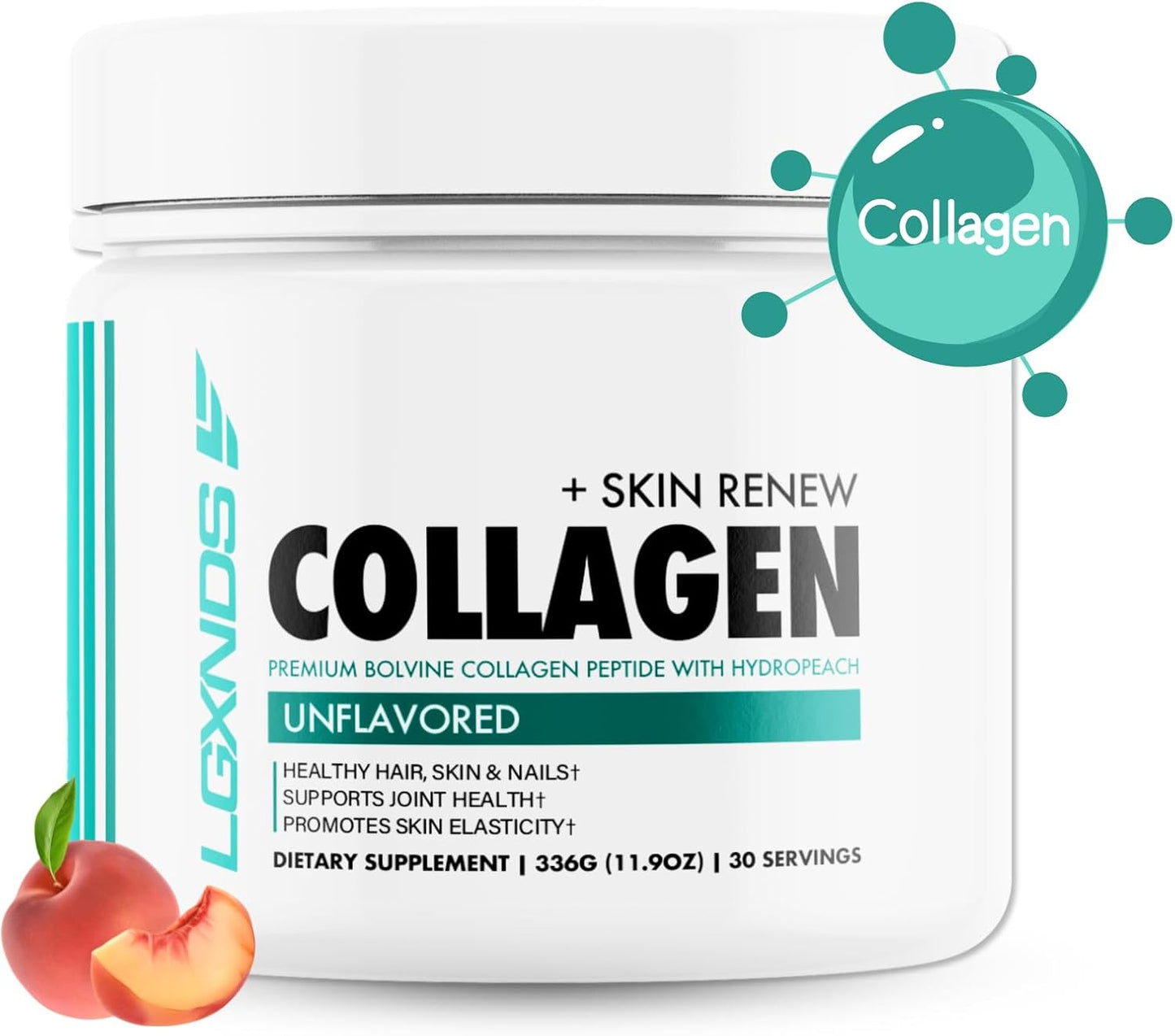 Hydrolyzed Collagen Peptides Powder - Grass-Fed, Non-GMO, Unflavored - 20g Protein Per Serving - Skin, Hair, Nails, Joints, Gut Health - Keto & Paleo-Friendly - 30 Servings