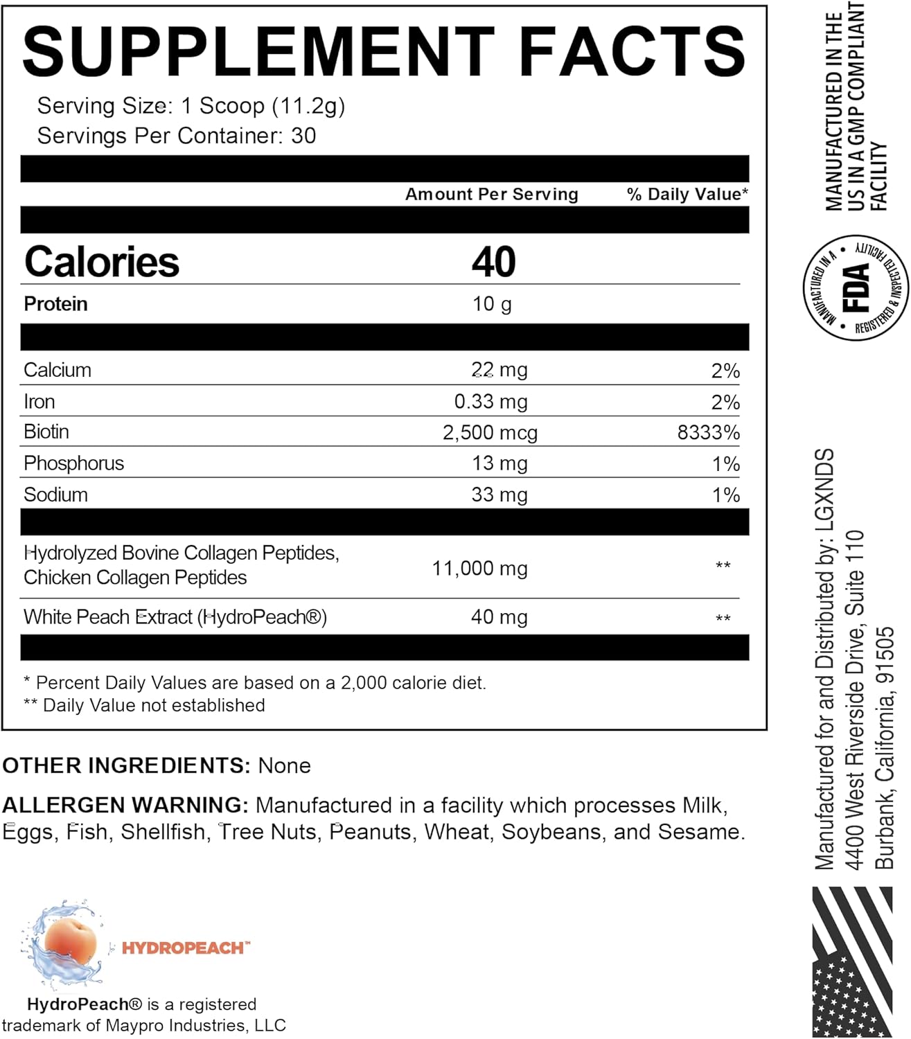 Hydrolyzed Collagen Peptides Powder - Grass-Fed, Non-GMO, Unflavored - 20g Protein Per Serving - Skin, Hair, Nails, Joints, Gut Health - Keto & Paleo-Friendly - 30 Servings