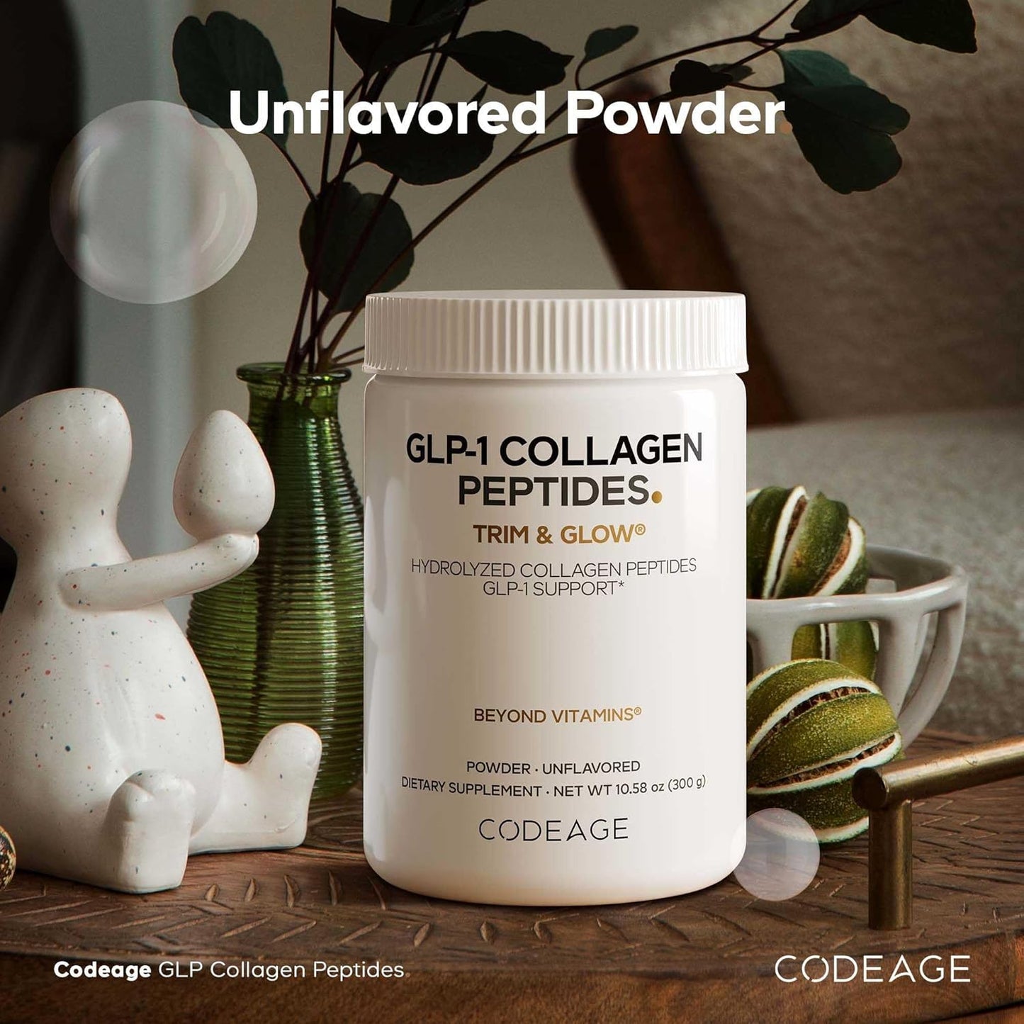 Hydrolyzed Collagen Peptides Powder - Grass-Fed, Type I & III - GLP-1 Support Supplement - Unflavored - 10.58 Oz - Non-GMO, Gluten-Free, Dairy-Free