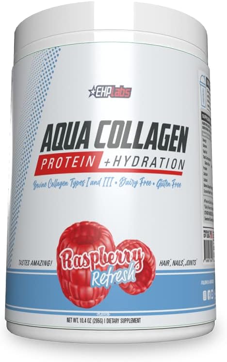 Hydrolyzed Collagen Peptides Powder - Raspberry Flavor, Grass Fed Bovine Collagen, 10g Protein per Serving, 24 Servings