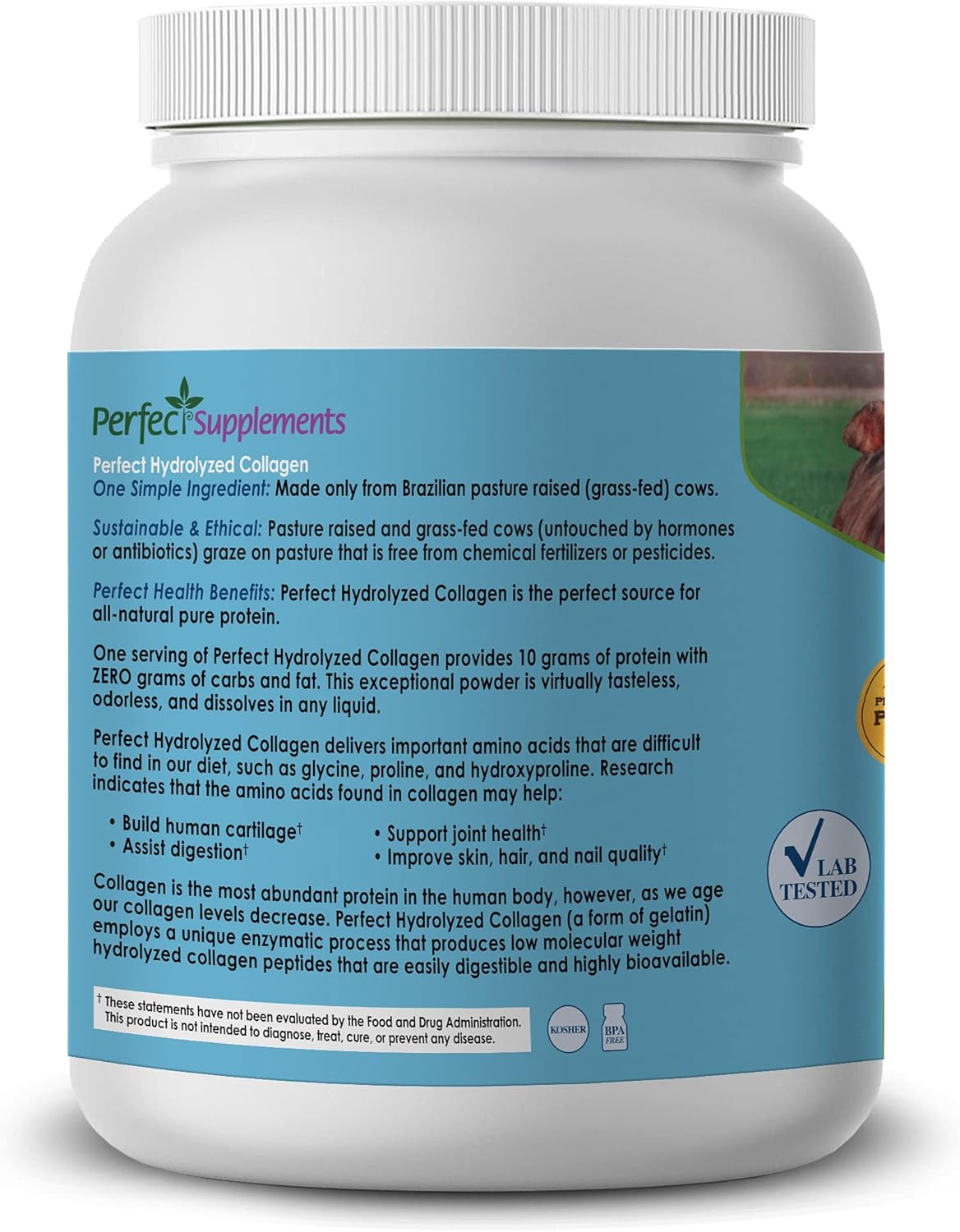 Hydrolyzed Collagen Peptides Powder - Unflavored for Men and Women - Grass Fed - Easy Absorption - 660g