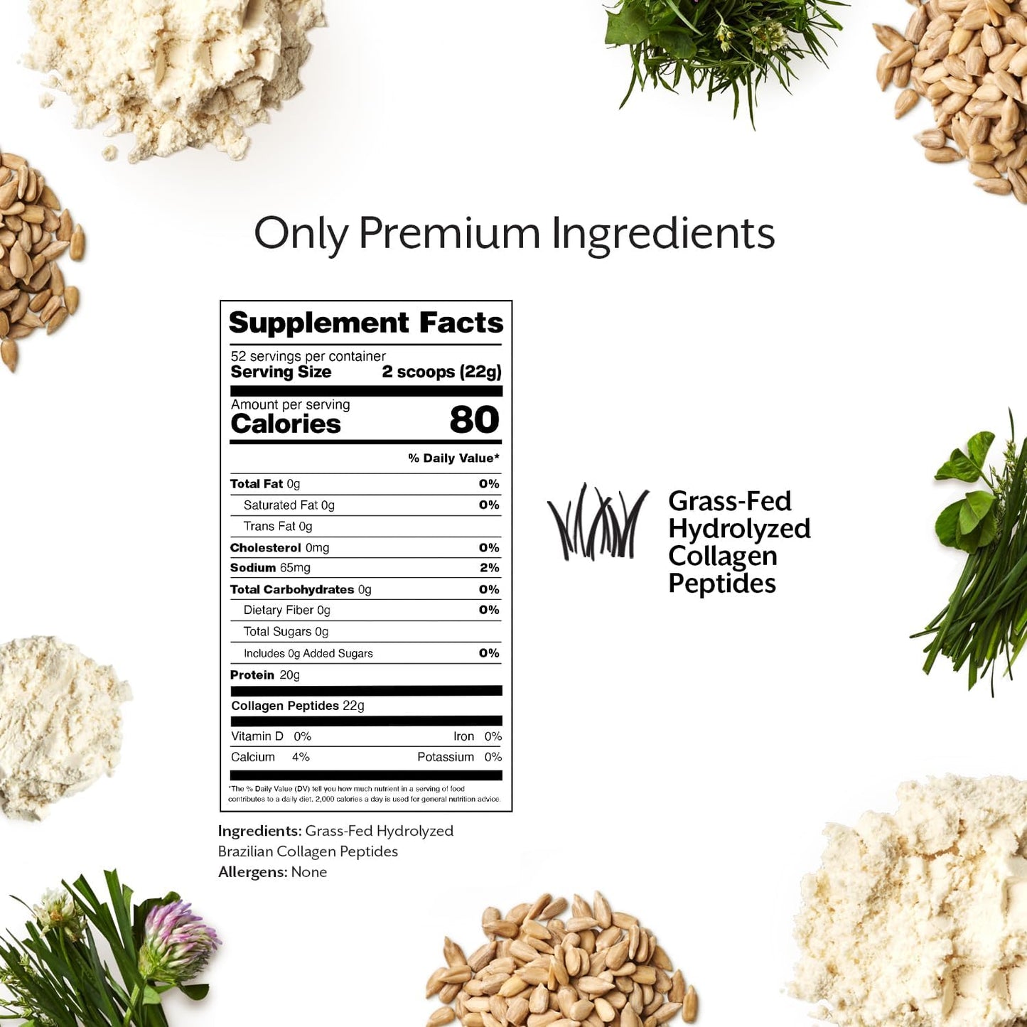 Hydrolyzed Collagen Peptides Powder - Unflavored Protein Supplement for Skin, Bones & Joints - 2.5lb Bulk Size for Shakes, Smoothies & Baking