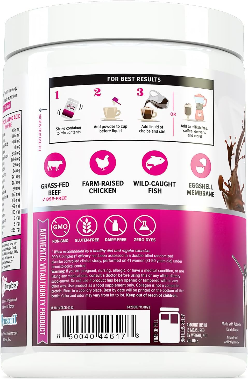 Hydrolyzed Collagen Peptides Powder for Weight Loss & Beauty | Chocolate Flavored Supplement for Women | Supports Fat Burning & Hair Skin Nails | 25 Servings