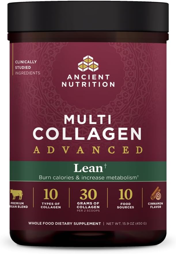 Hydrolyzed Collagen Peptides Powder with Probiotics, Vitamin C, Cinnamon - Supports Weight Management & Muscle Building - 25 Servings