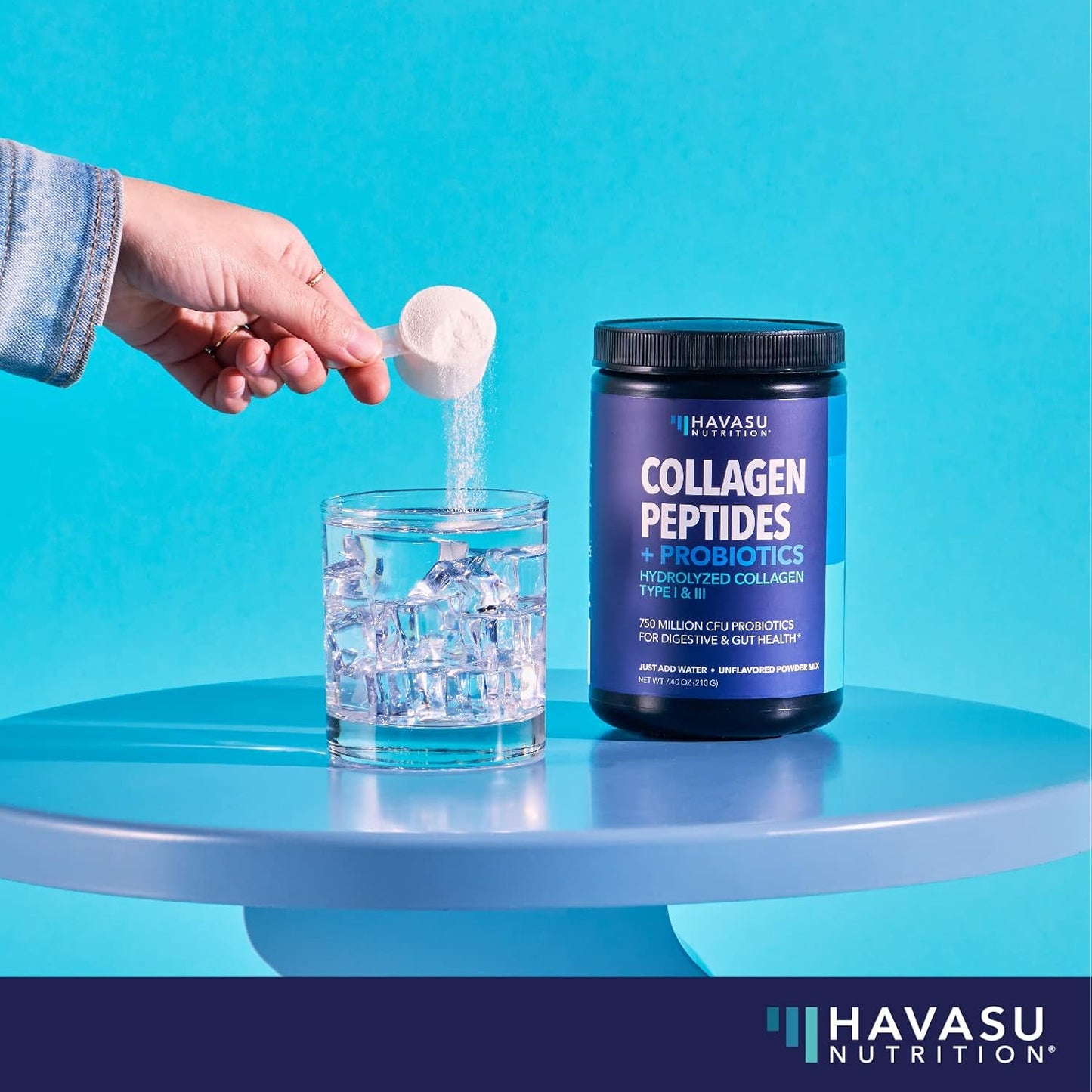 Hydrolyzed Collagen Peptides Powder with Probiotics for Joint, Skin, Hair & Nail Health - Nutritional Support for Digestion - Unflavored & Easy-to-Mix - Grass-Fed - 1-Month Supply