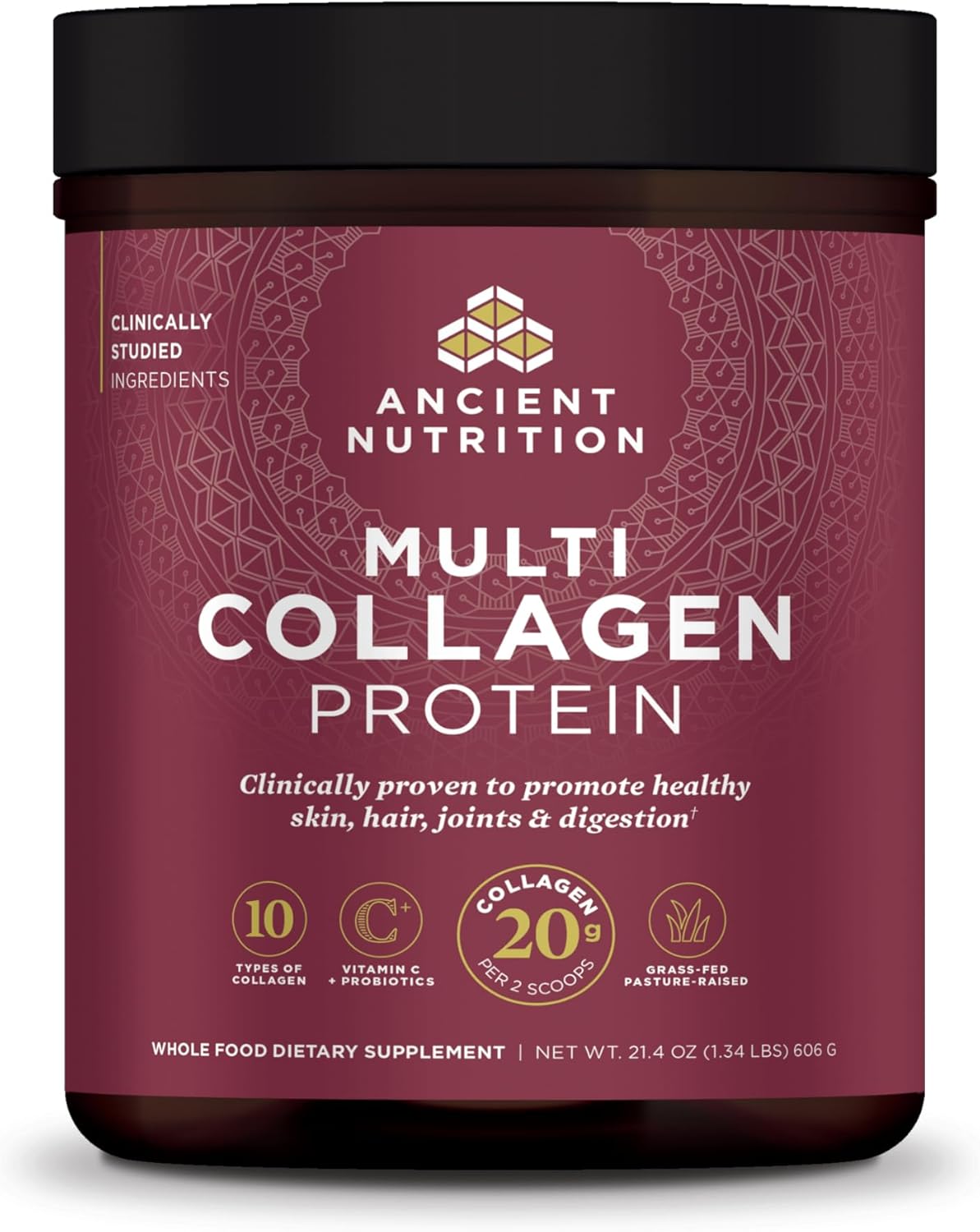 Hydrolyzed Collagen Powder Protein with Probiotics, Multi Collagen Peptides, Unflavored, 60 Servings, Supports Skin, Gut Health, Joint Health, 21.38oz