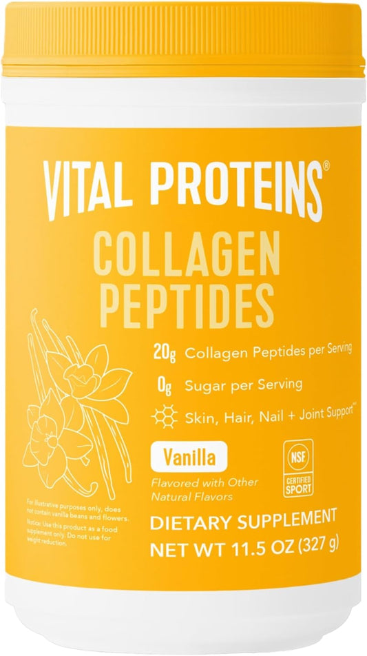 Hydrolyzed Collagen Powder with Vanilla Flavor, Supports Healthy Hair, Skin, Nails, Bones, and Joints - 11.5 oz