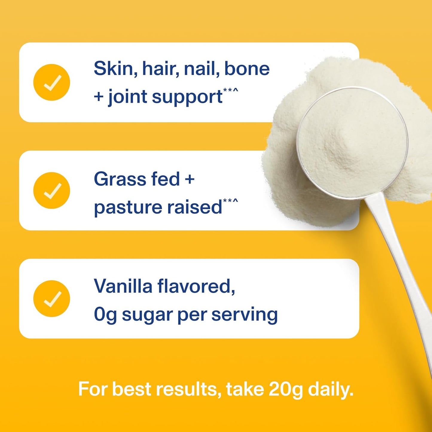 Hydrolyzed Collagen Powder with Vanilla Flavor, Supports Healthy Hair, Skin, Nails, Bones, and Joints - 11.5 oz