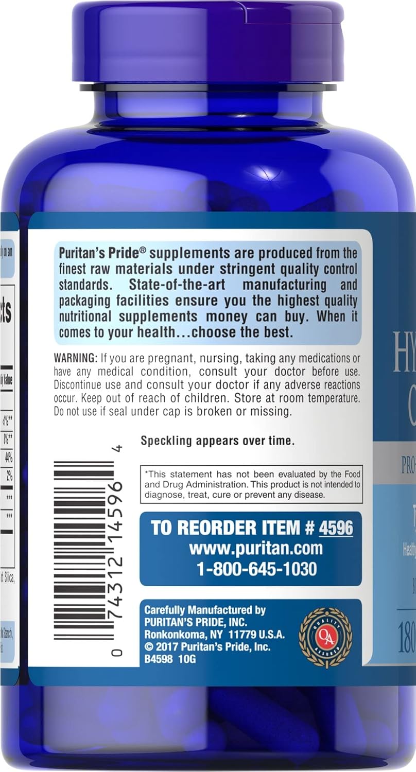 Hydrolyzed Collagen Pro-Structural Protein 1000mg Caplets for Skin, Bones & Joints - Dietary Supplement for Men and Women by Puritan's Pride