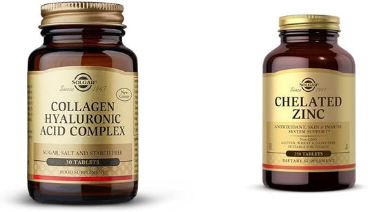 Hydrolyzed Collagen & Zinc Complex for Healthy Skin - Supports Cell Growth & DNA Formation - 30 Tablets